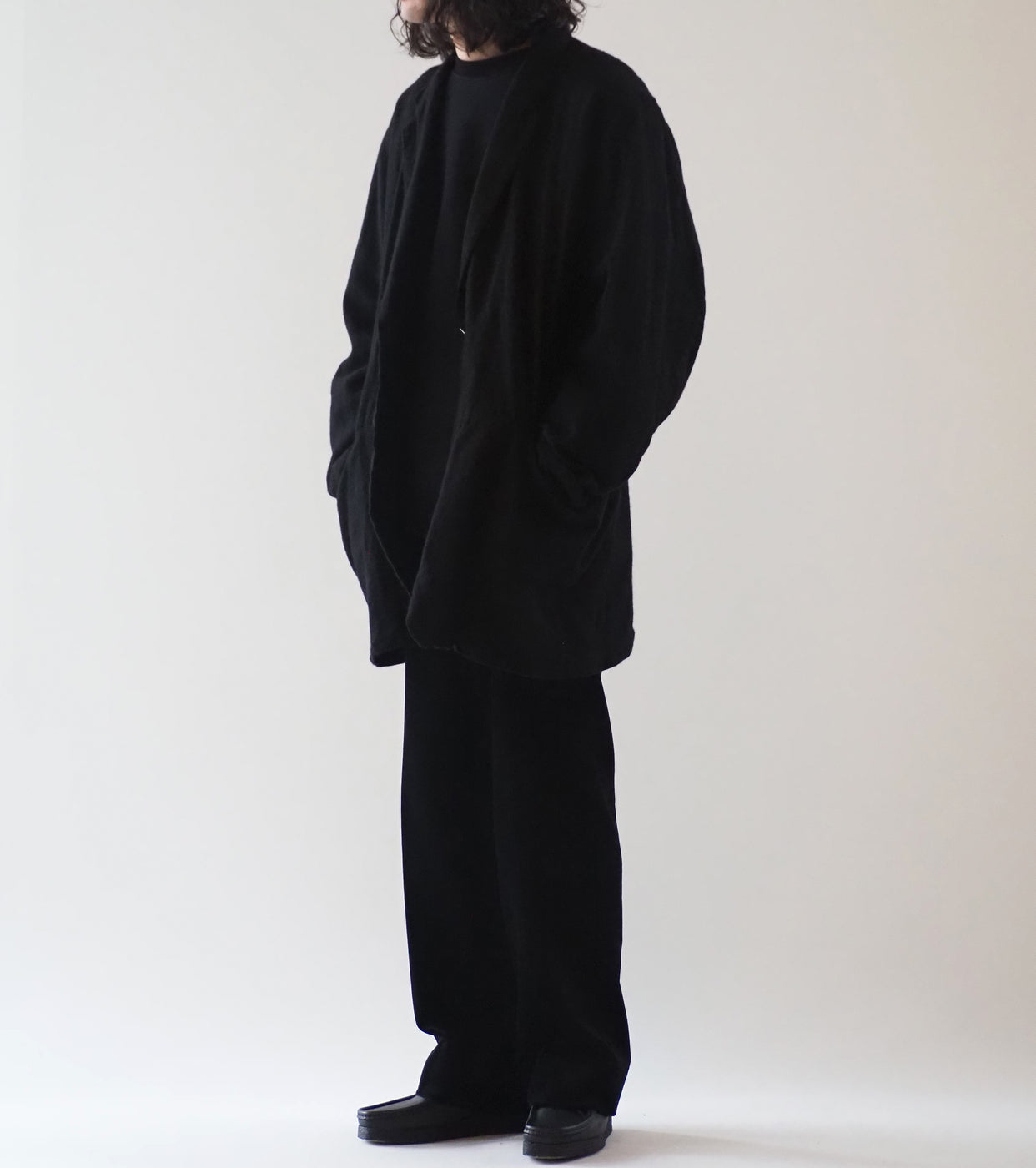 COMOLI Cashmere Silk Frock Coat , Black