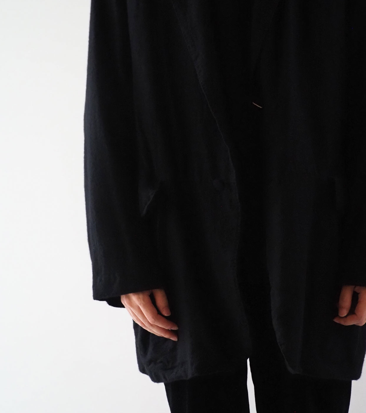 COMOLI Cashmere Silk Frock Coat , Black