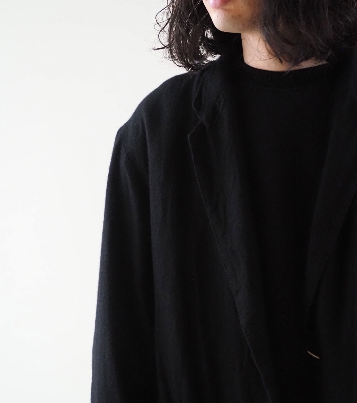 COMOLI Cashmere Silk Frock Coat , Black