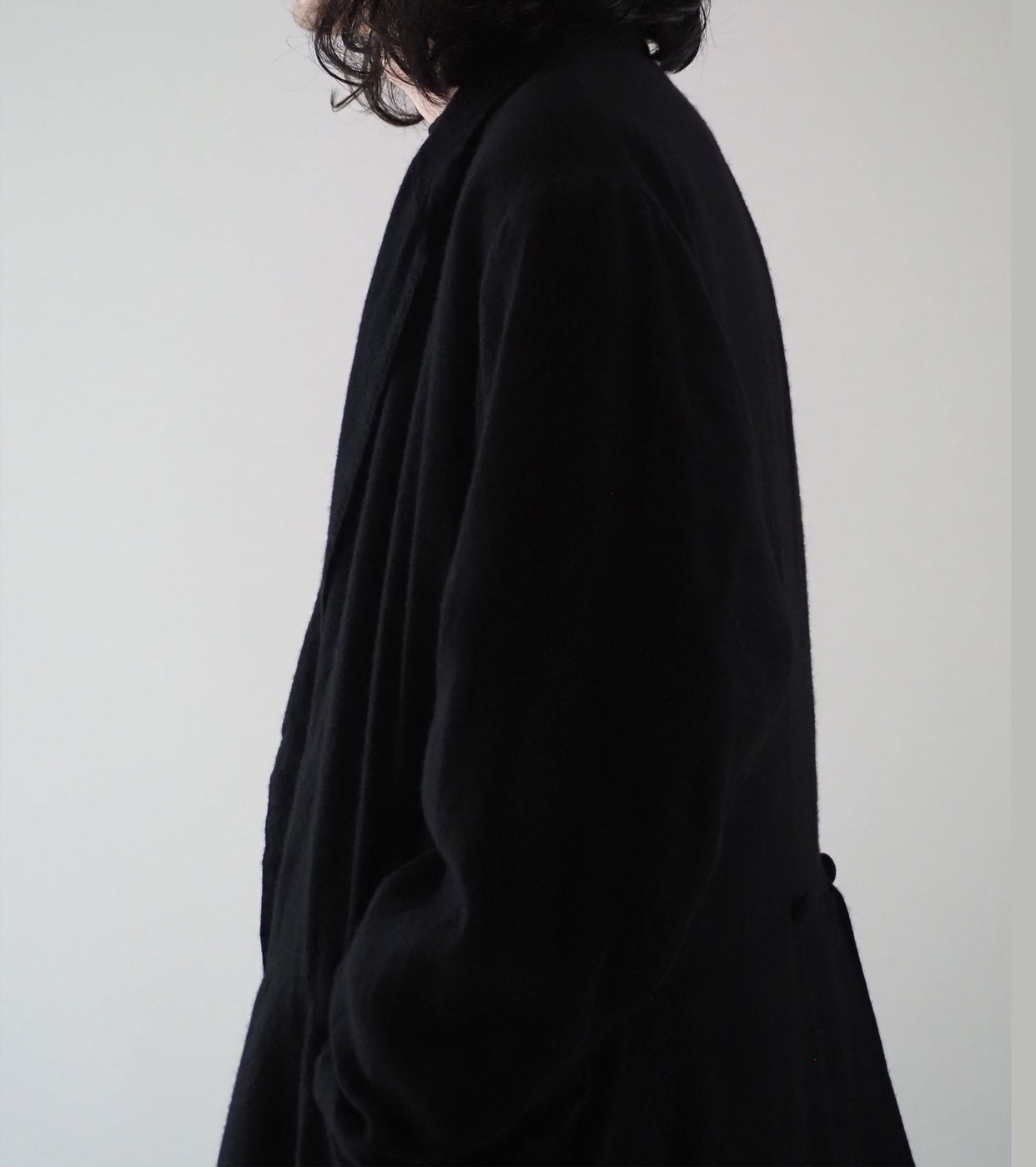 COMOLI Cashmere Silk Frock Coat , Black