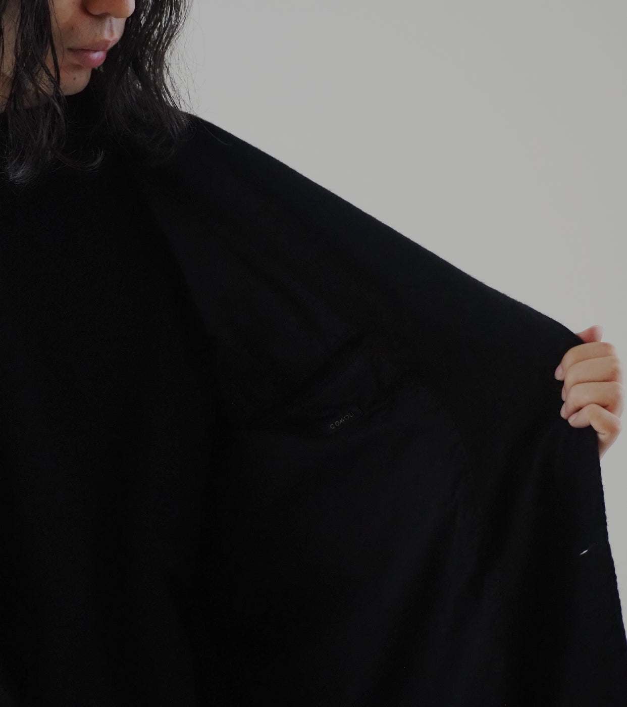 COMOLI Cashmere Silk Frock Coat , Black