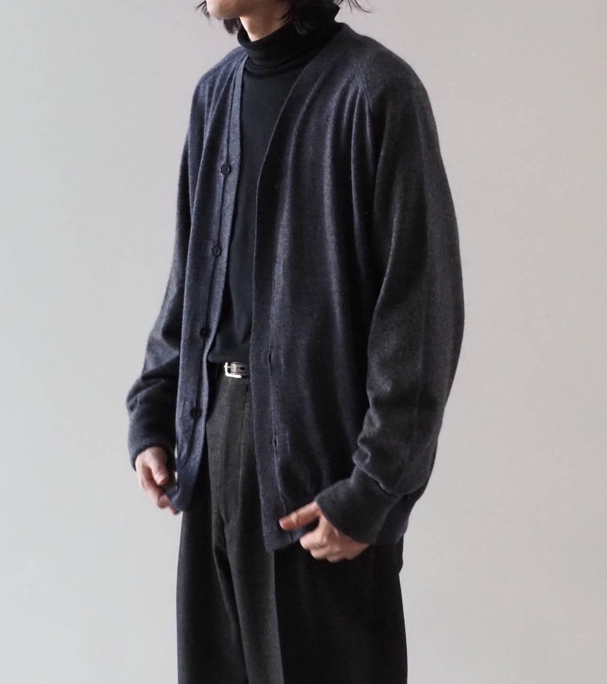 MAATEE&SONS Combi V Cardigan , Charcoal Gray