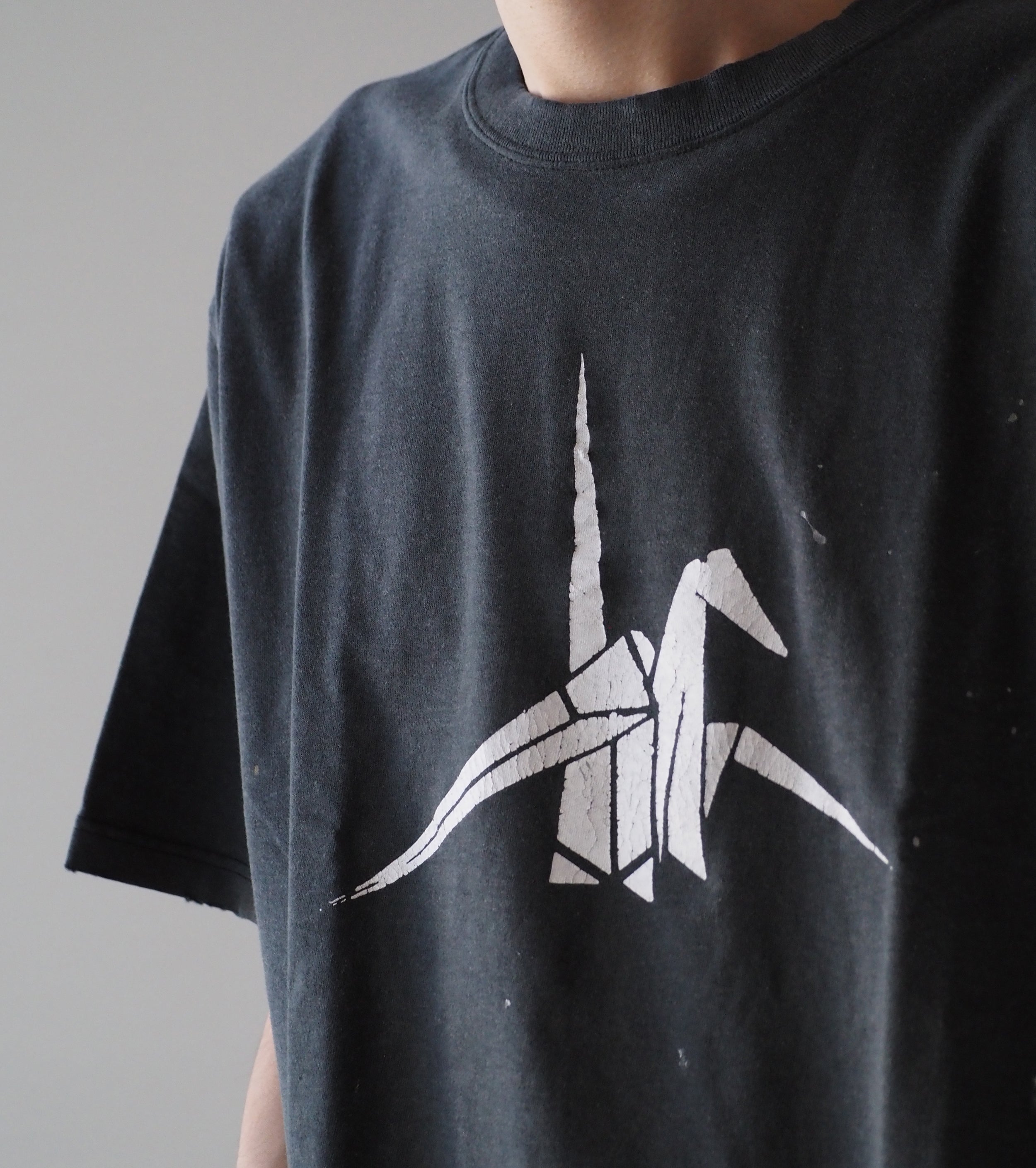 orslow T-SHIRT ORIGAMI PRINT , Black