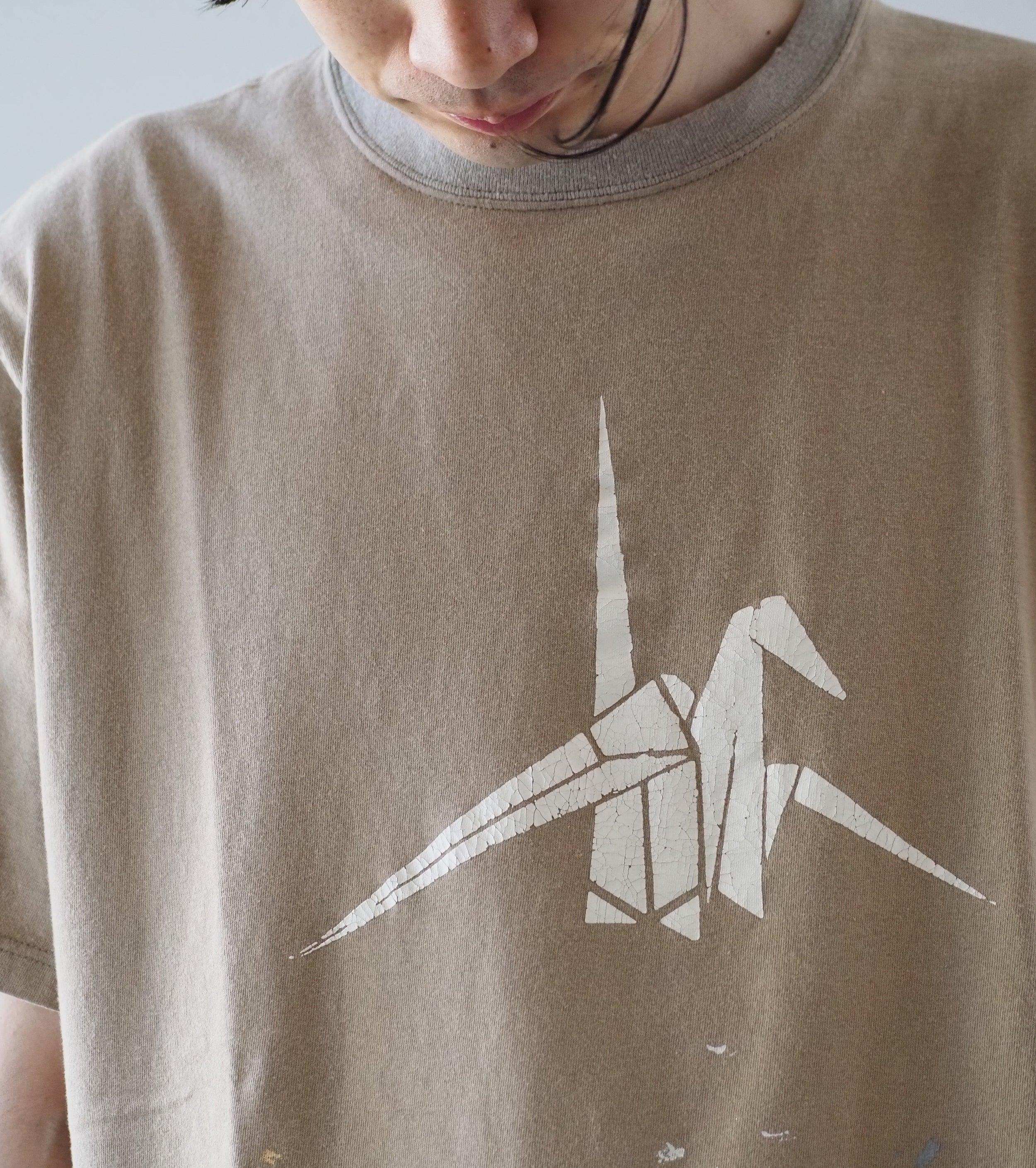 orslow T-SHIRT ORIGAMI PRINT , Beige