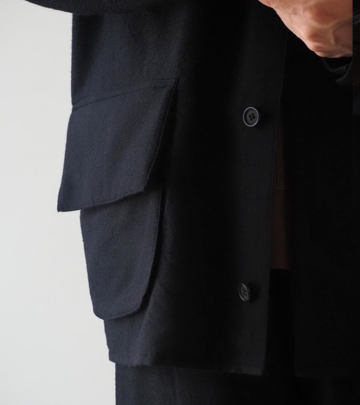 blurhms Wool Napping Beacon Jacket , Black