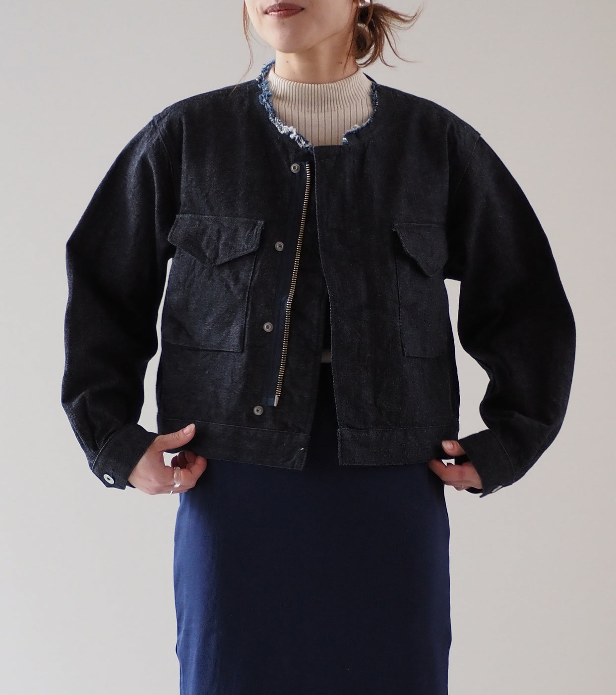 blurhms 12.9oz Denim 51 Short Jacket , Indigo