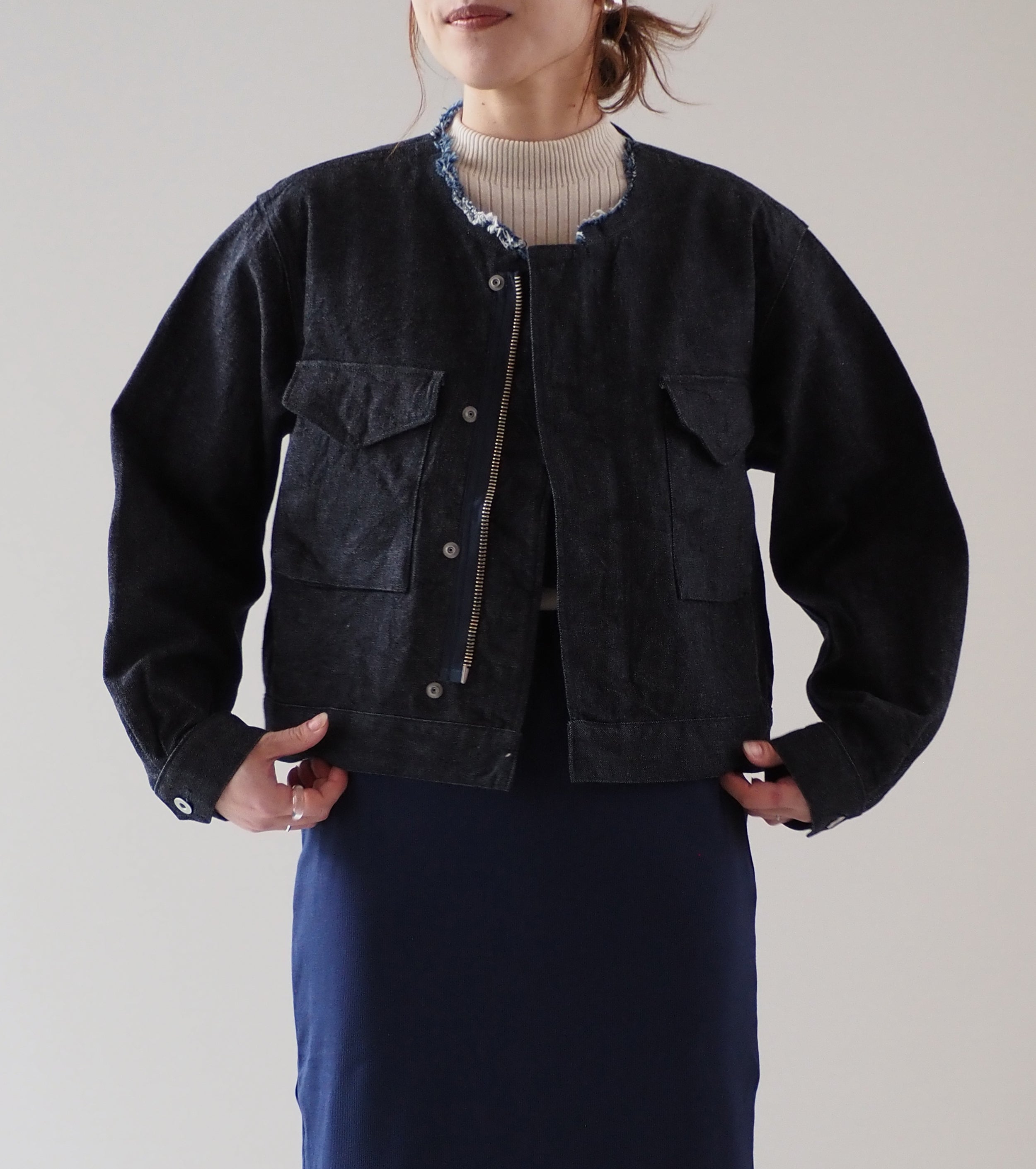 blurhms 12.9oz Denim 51 Short Jacket , Indigo