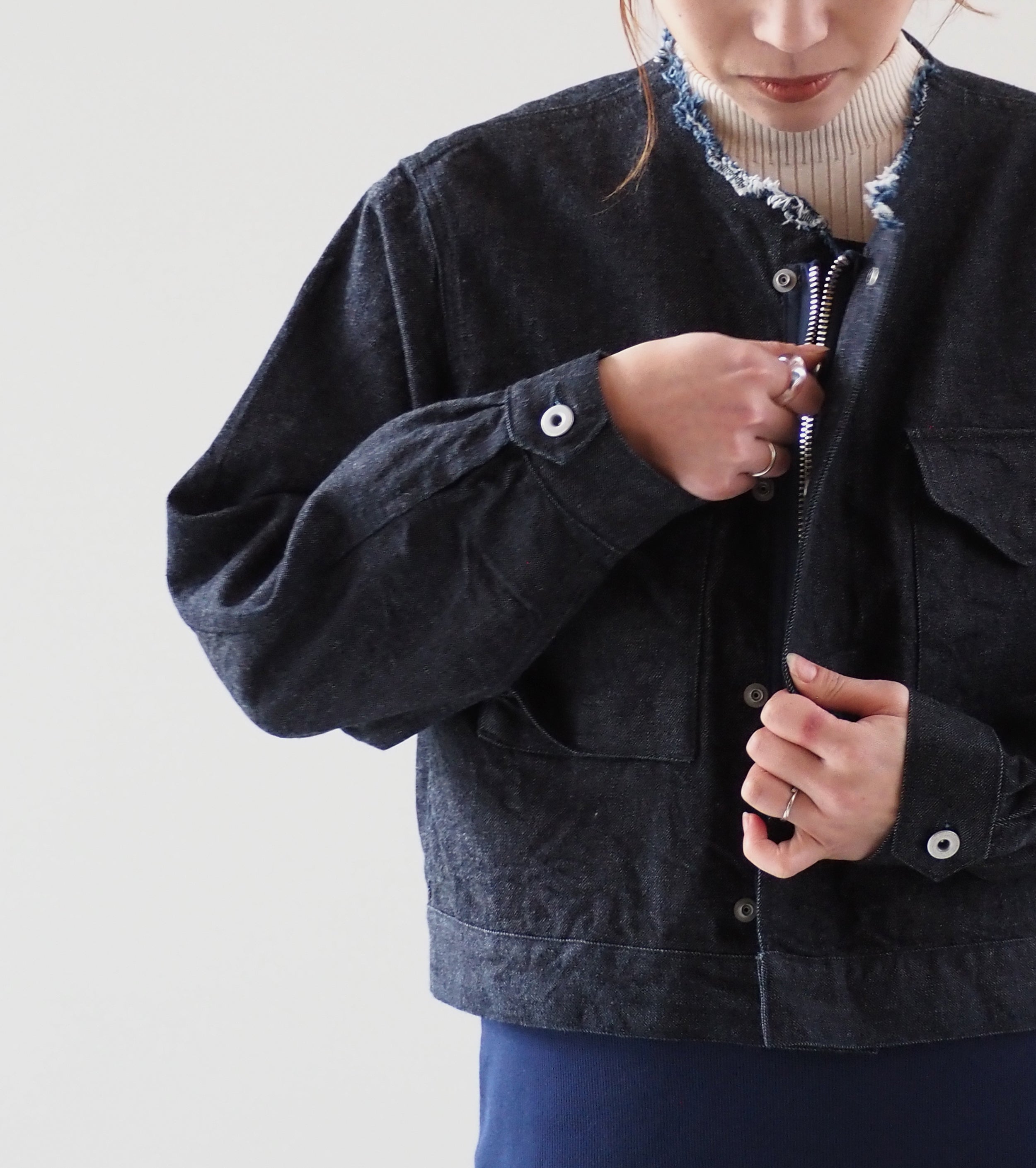 blurhms 12.9oz Denim 51 Short Jacket , Indigo