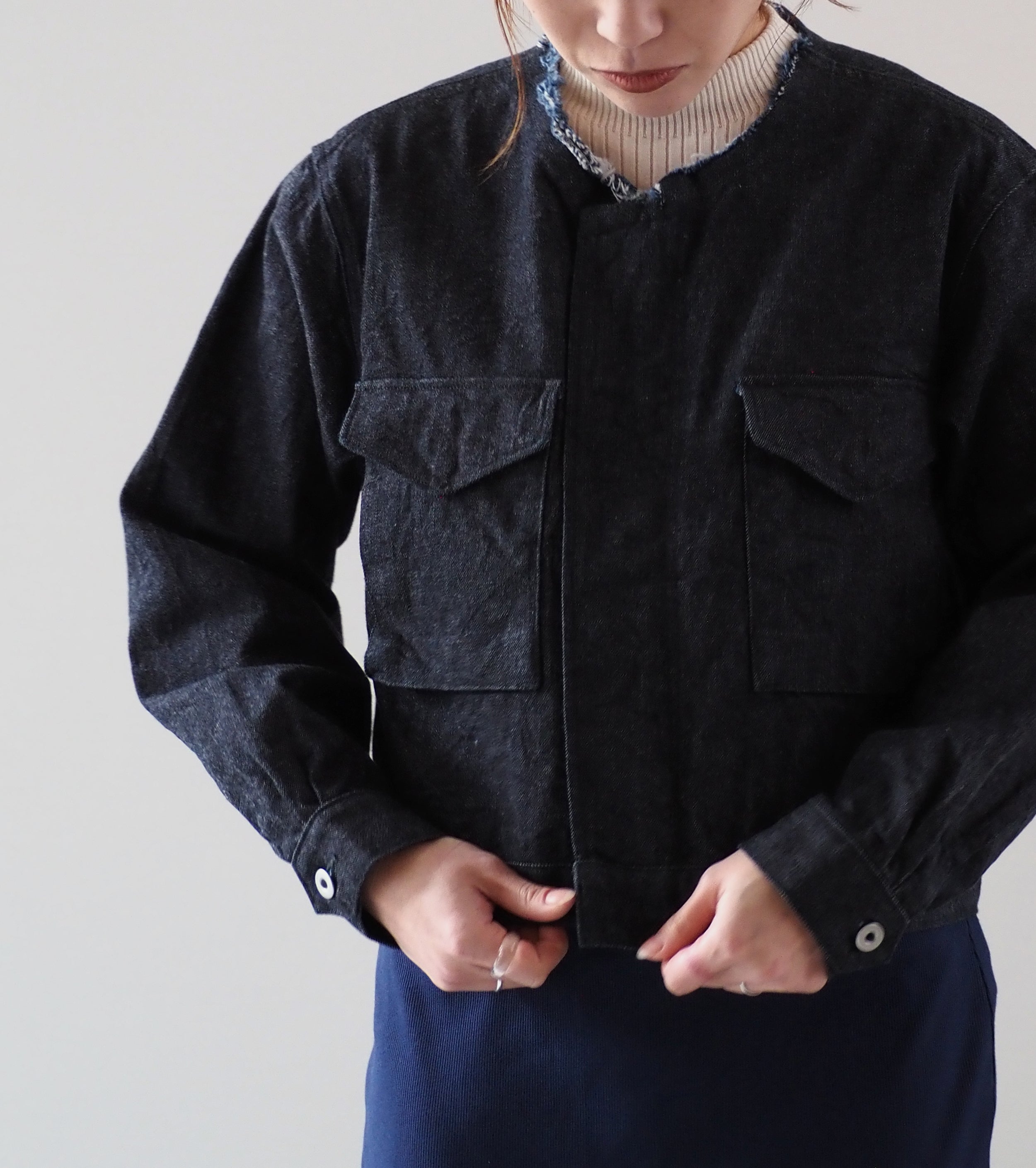 blurhms 12.9oz Denim 51 Short Jacket , Indigo