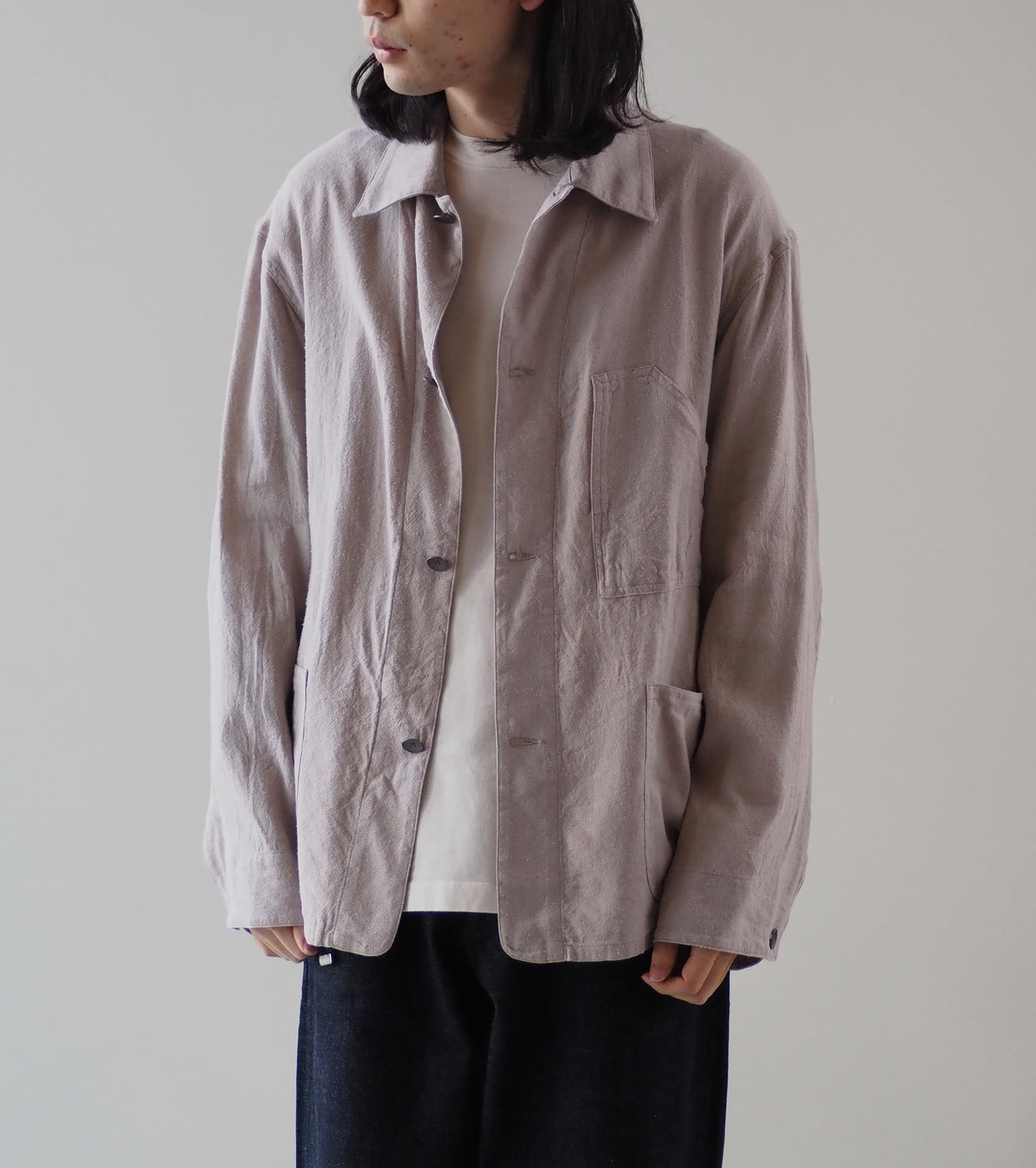 Blurhms Silk Linen Work Jacket , Rose Grey