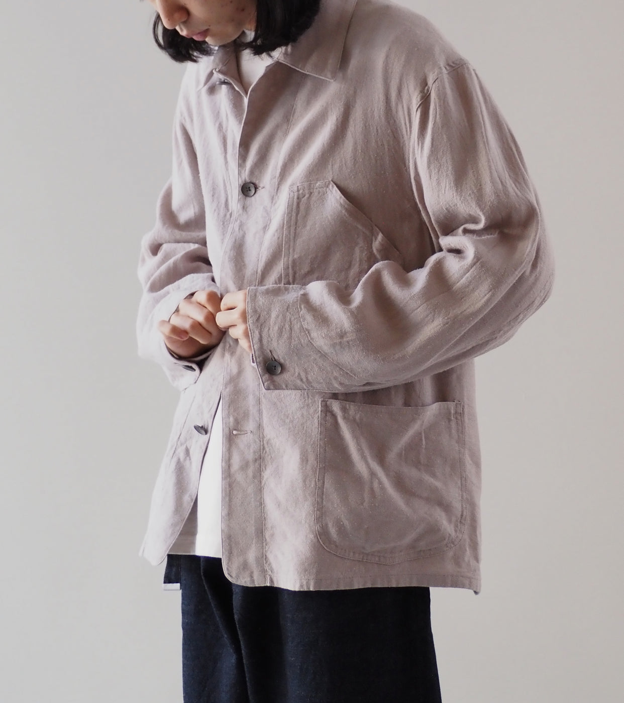 Blurhms Silk Linen Work Jacket , Rose Grey