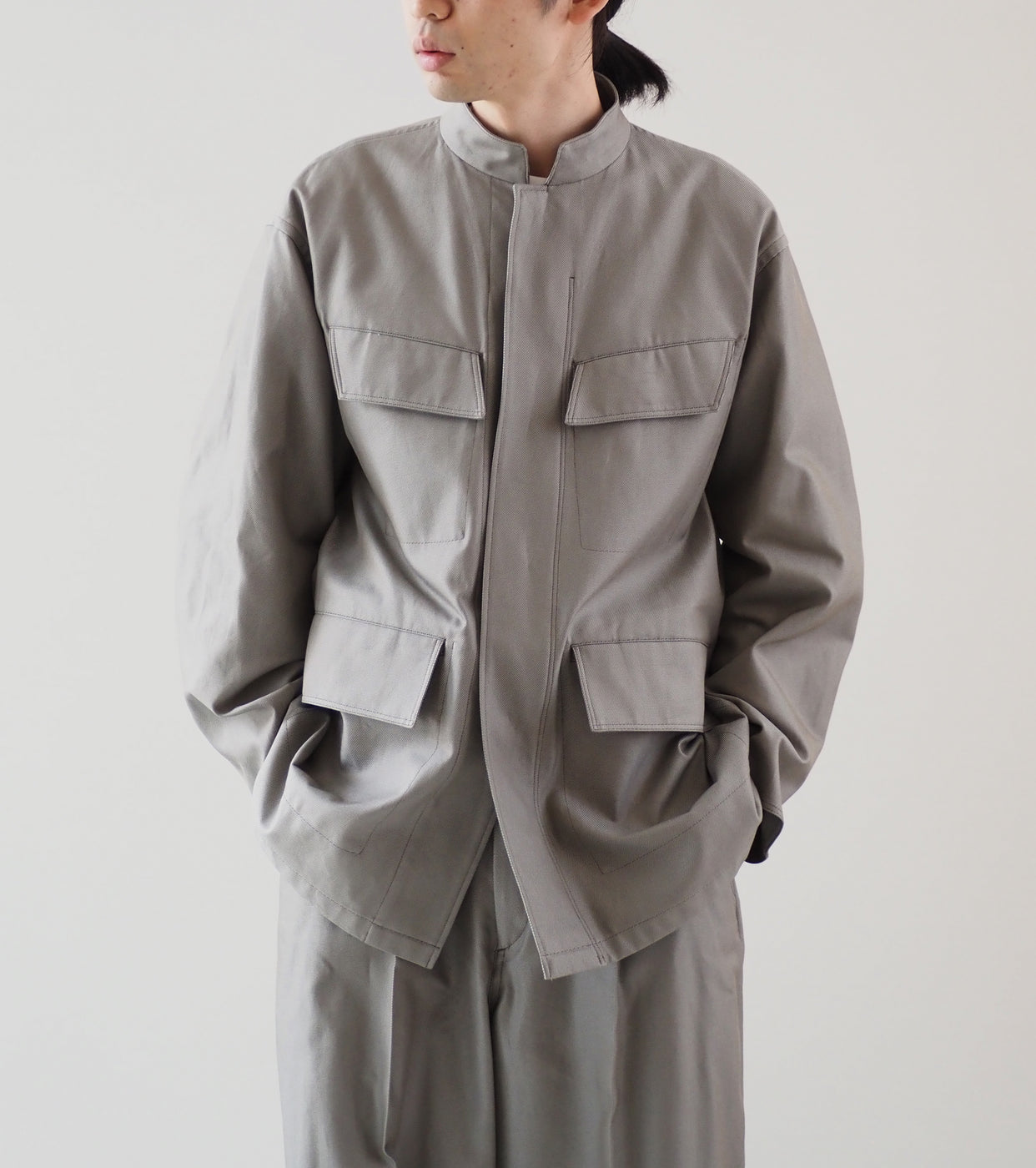 Blurhms Drill Chambray 88 Field Jacket, Blue Beige