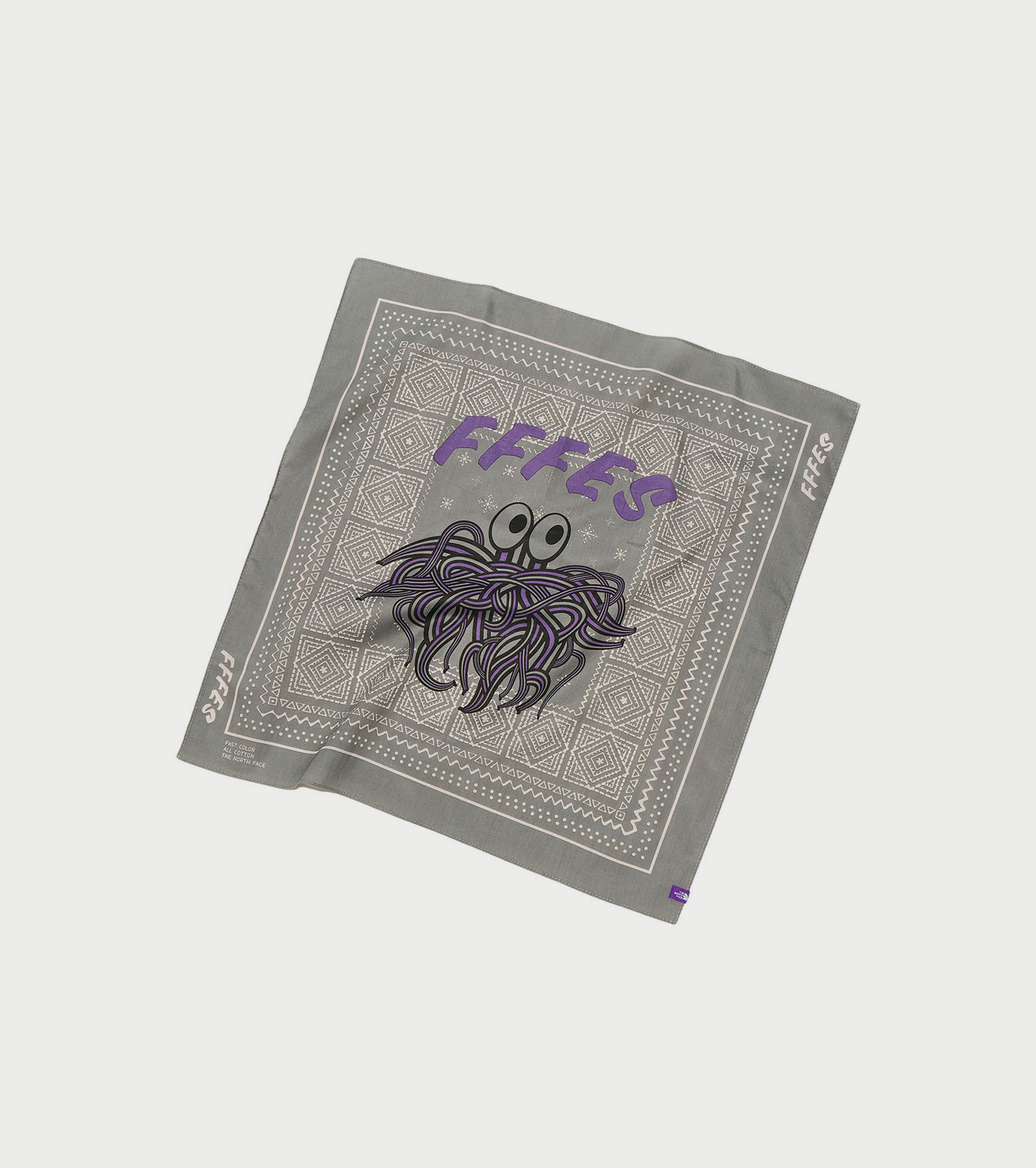 FFFES グラフィック バンダナ , Asphalt Gray – Navyblue