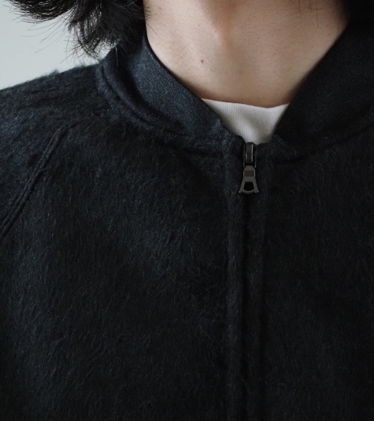 blurhms Pe/Silk Fleece Bomber Jacket , Heather Black