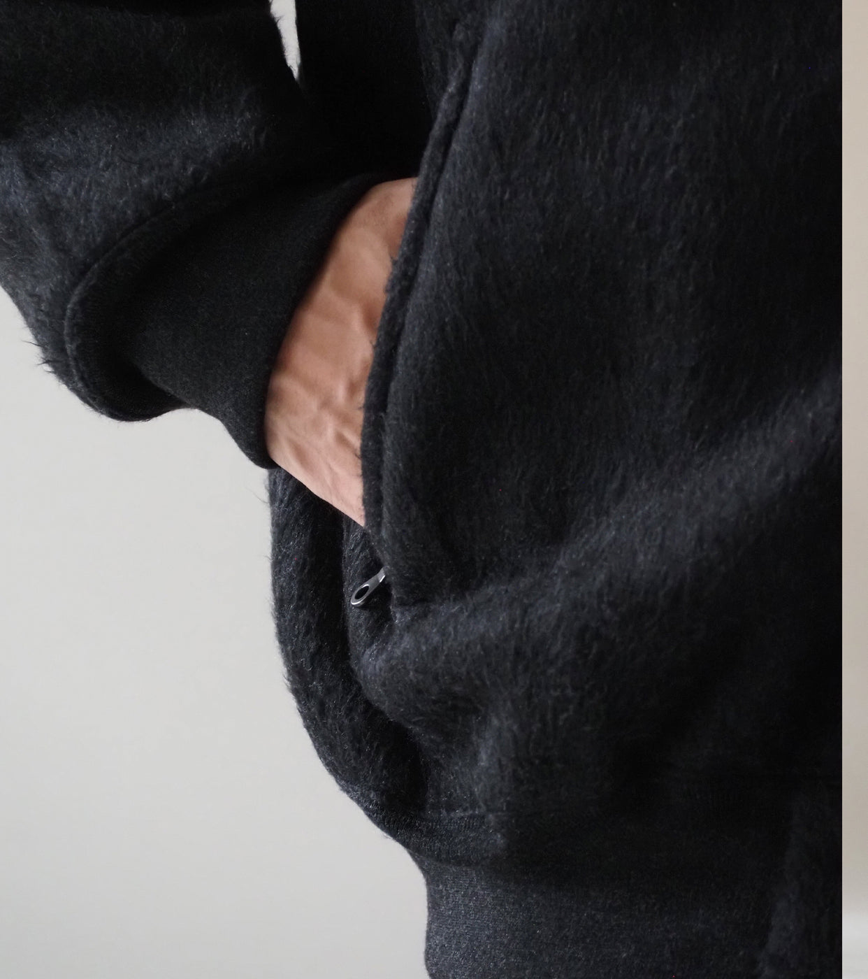 blurhms Pe/Silk Fleece Bomber Jacket , Heather Black