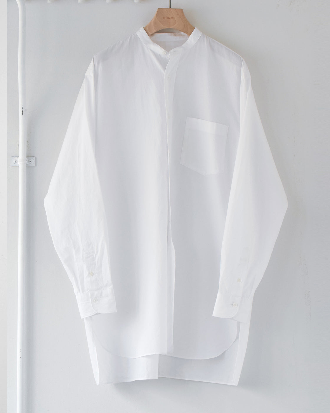 Band Collar Shirts, White