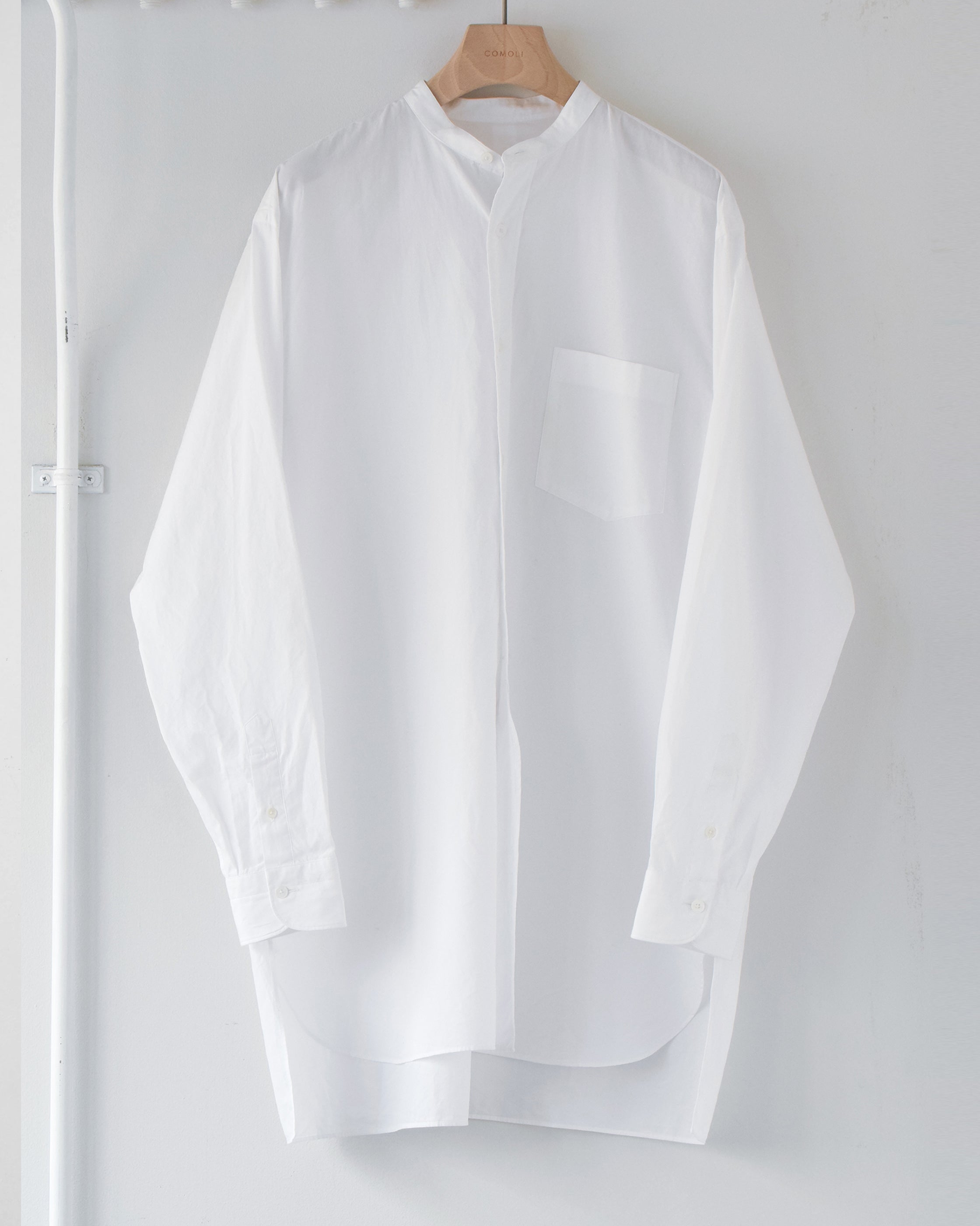 Band Collar Shirts, White