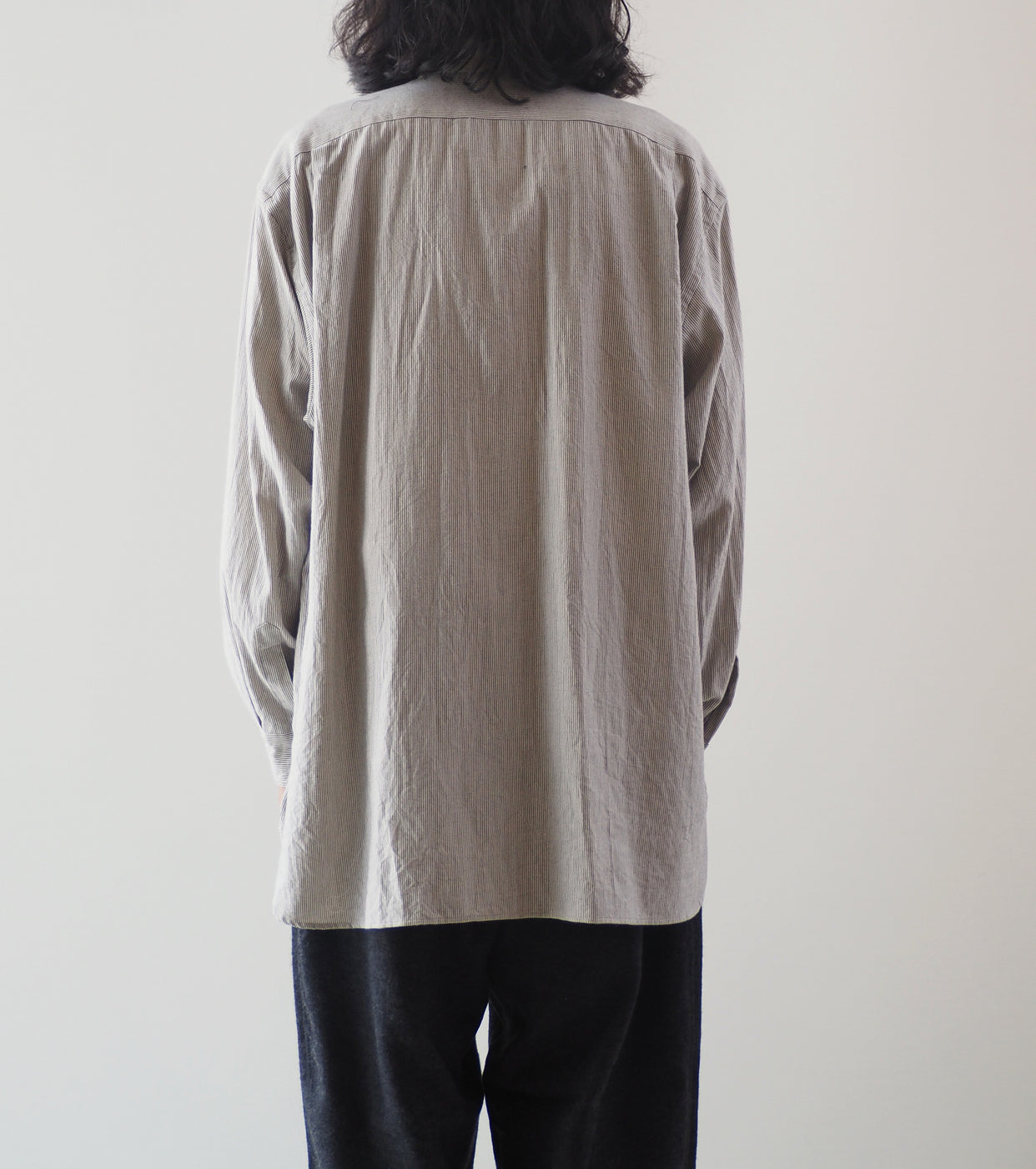 COMOLI C/CA Stripe Pullover Shirt , Stripe