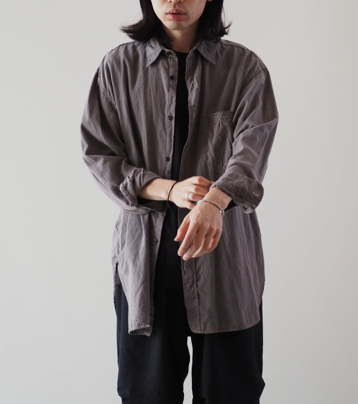 COMOLI Yori Moku Work Shirt, Gray