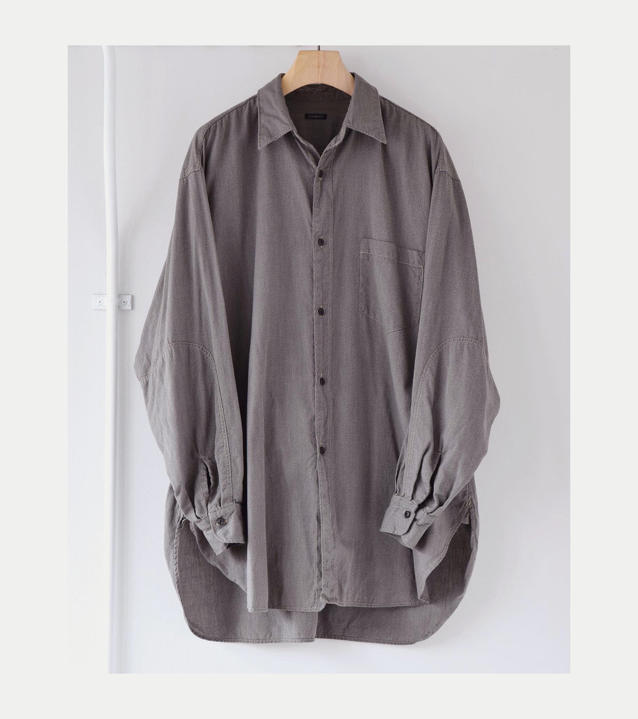 COMOLI Yori Moku Work Shirt, Gray