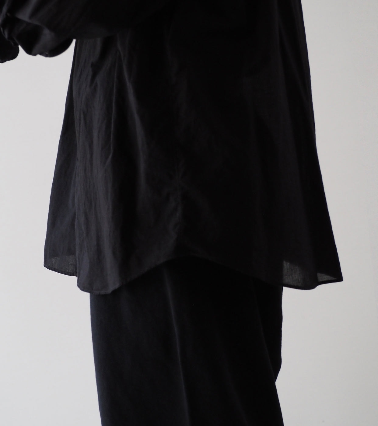 COMOLI KHADI Cotton Comoli Shirts, Black