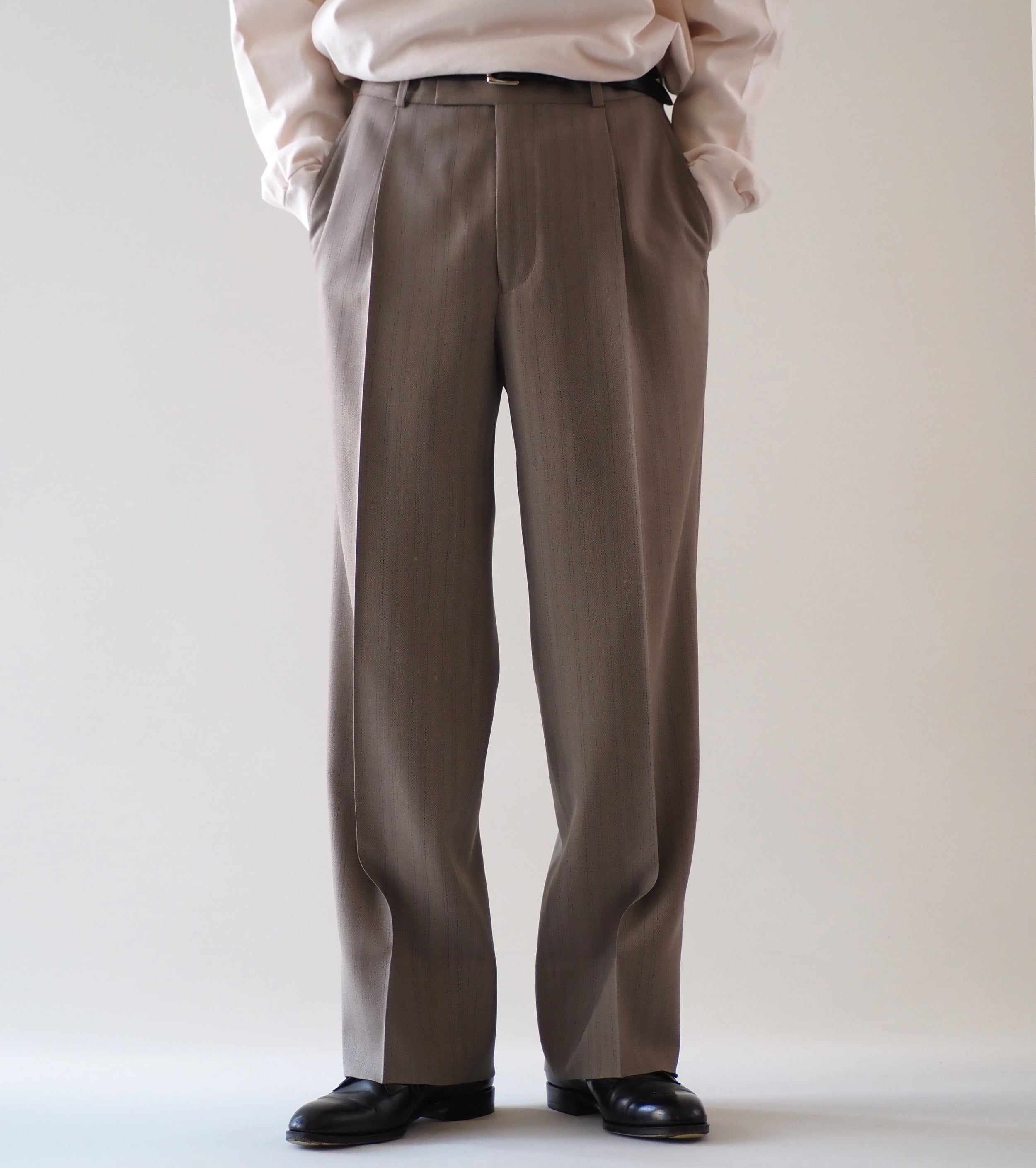 MAATEE&SONS SET UP TROUSER 2 , L Brown