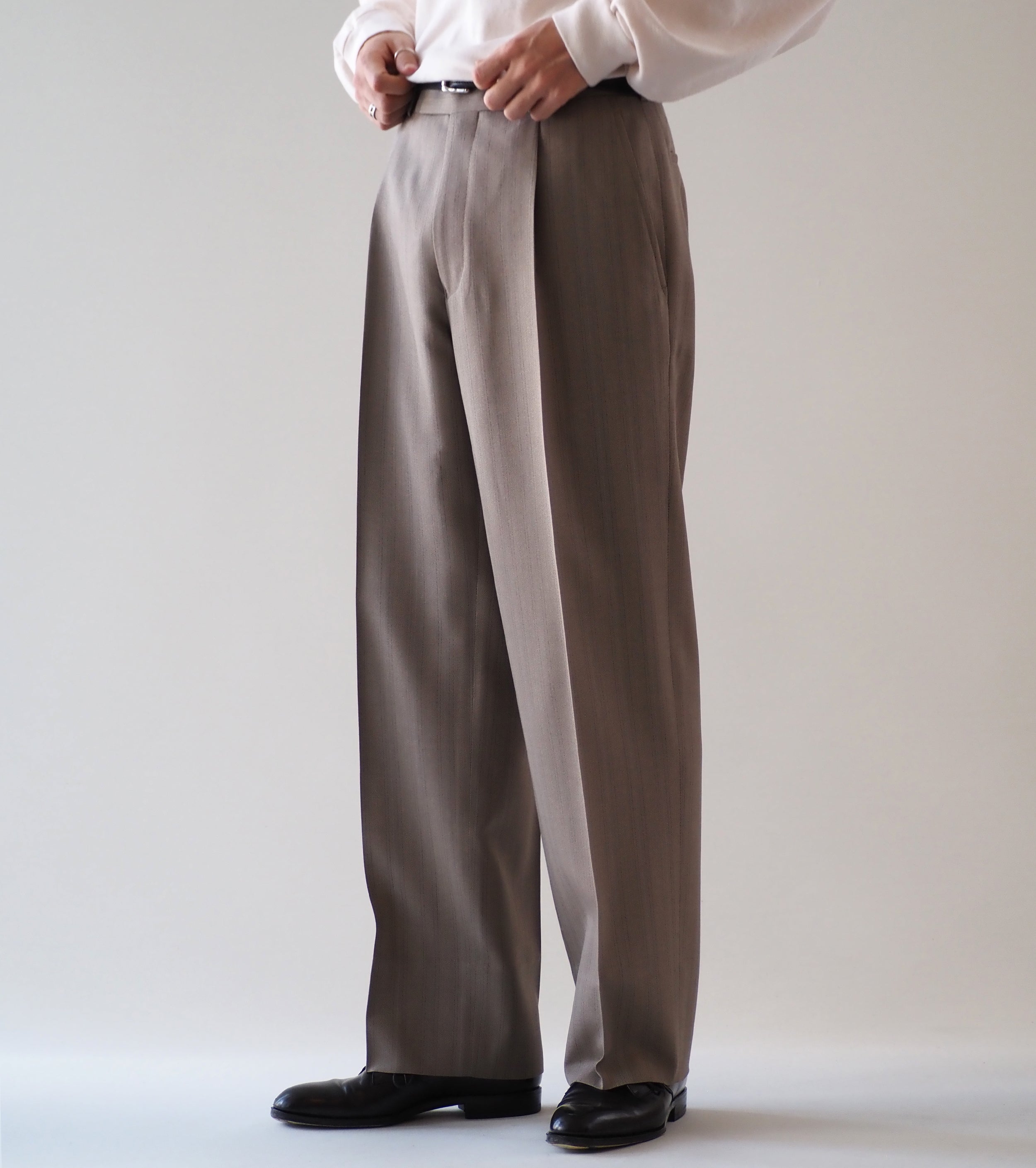 MAATEE&SONS SET UP TROUSER 2 , L Brown