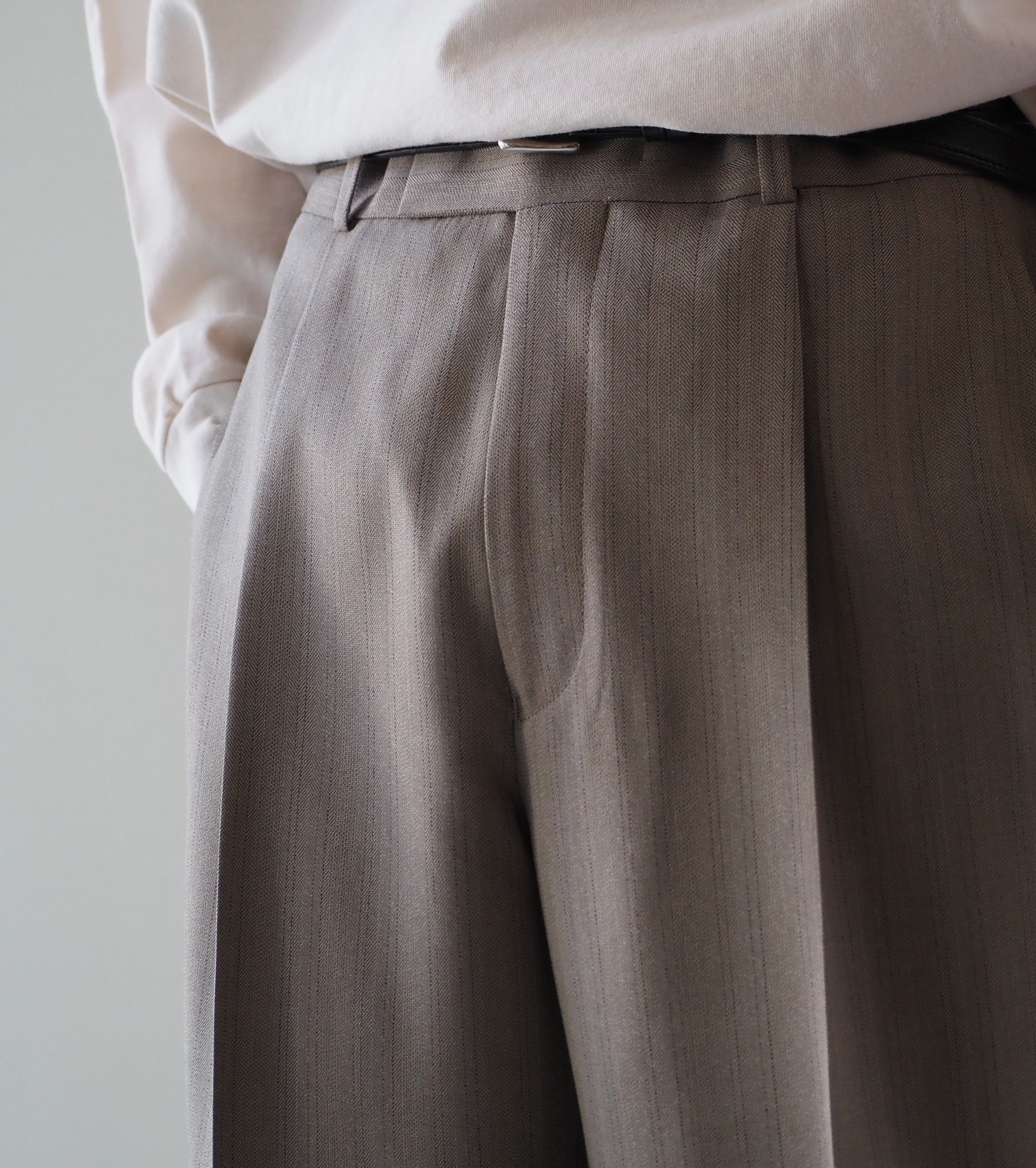 MAATEE&SONS SET UP TROUSER 2 , L Brown