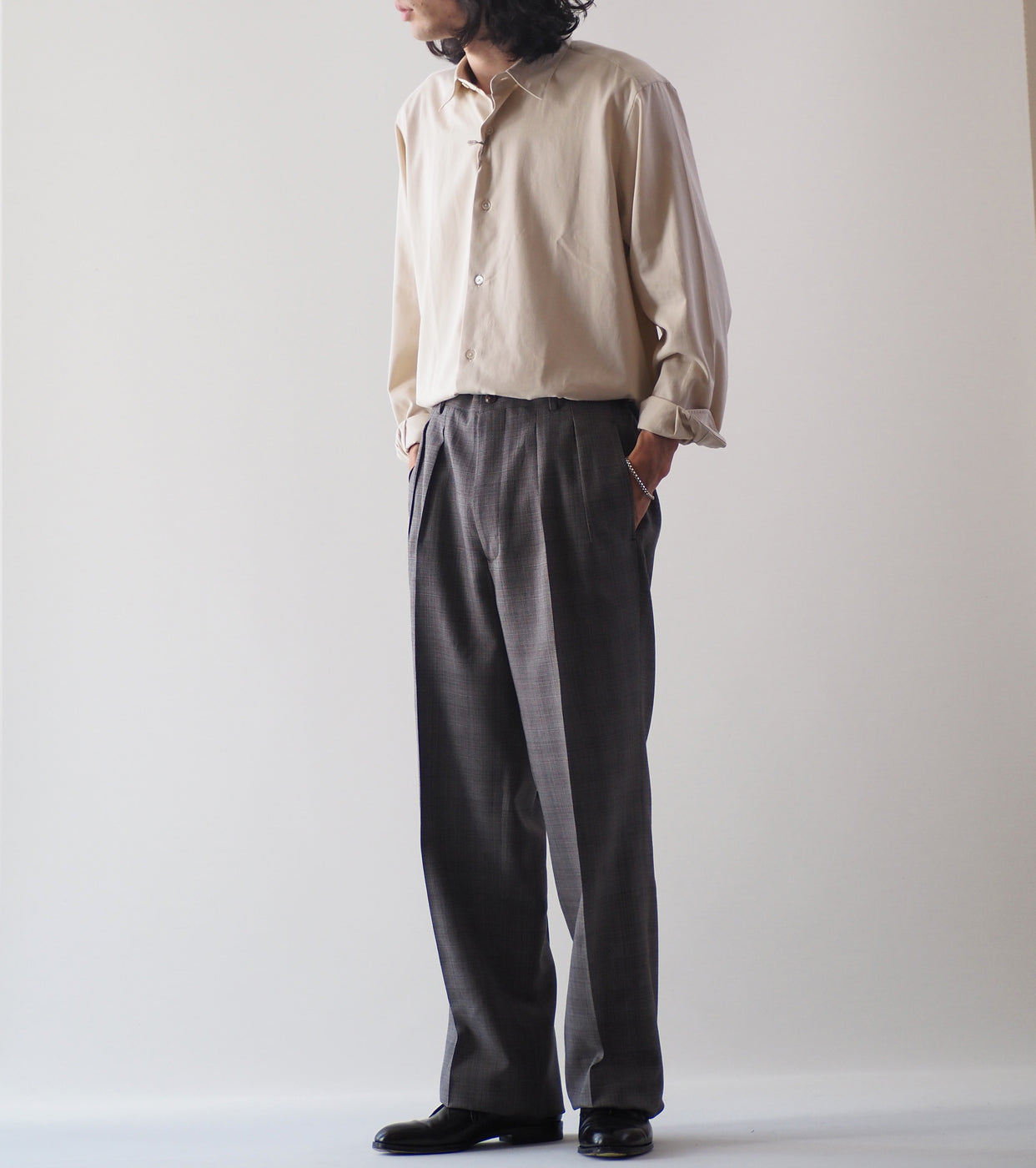 MAATEE&SONS Eternity SLACKS MATCHECK , Gray