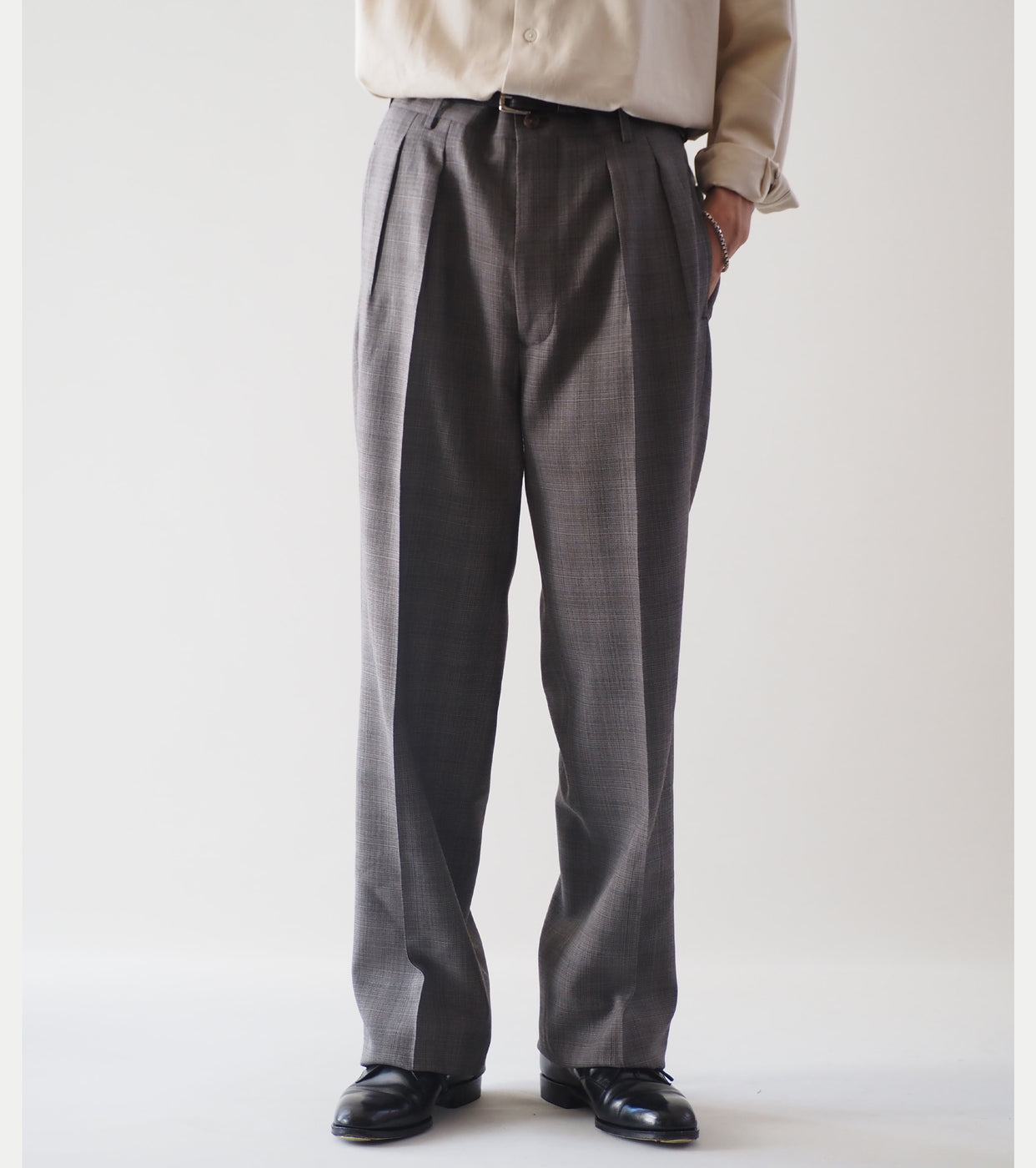 MAATEE&SONS Eternity SLACKS MATCHECK , Gray