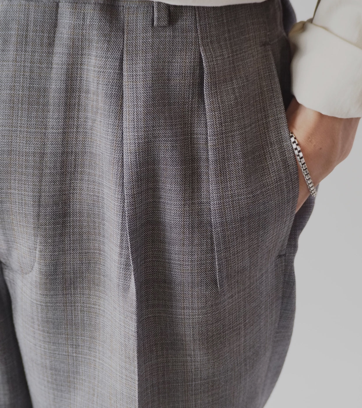 MAATEE&SONS Eternity SLACKS MATCHECK , Gray