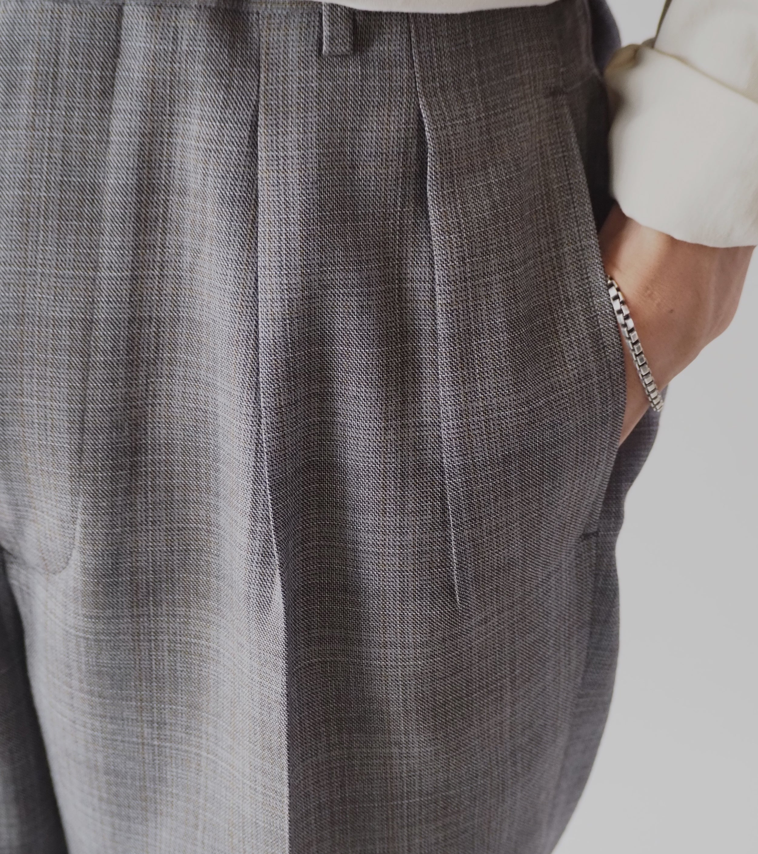 MAATEE&SONS Eternity SLACKS MATCHECK , Gray