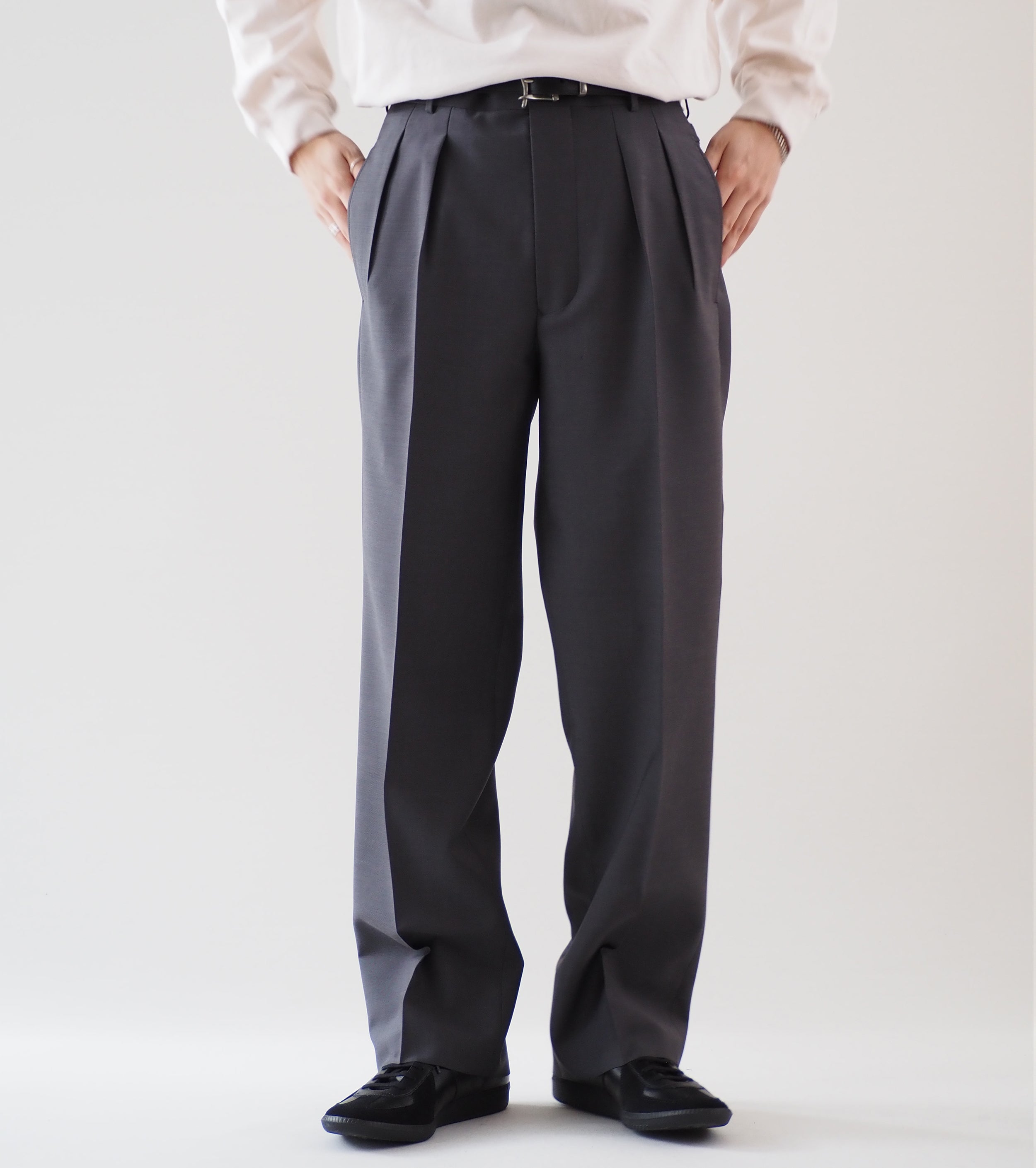 MAATEE&SONS  FOREVER SLACKS , Grey Chambray