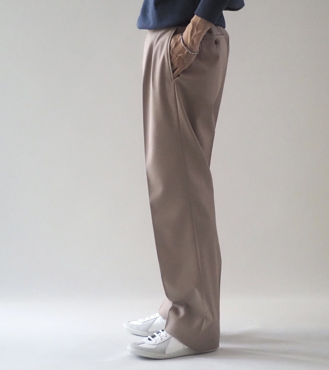 MAATEE&SONS Eternity Slacks Wool Polyester Gaba , L.Beige