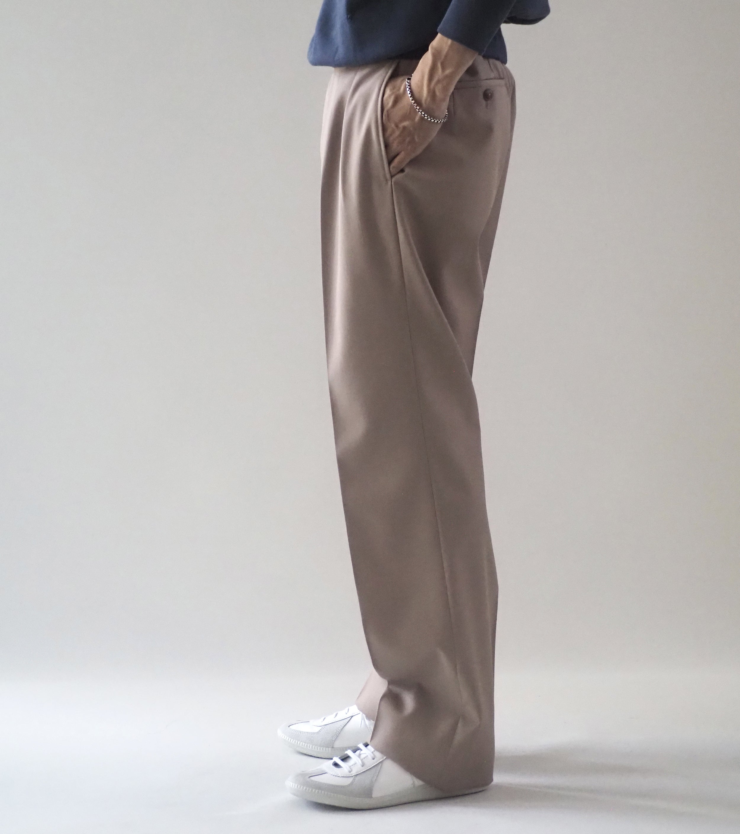 MAATEE&SONS Eternity Slacks  Wool Polyester Gaba , L.Beige