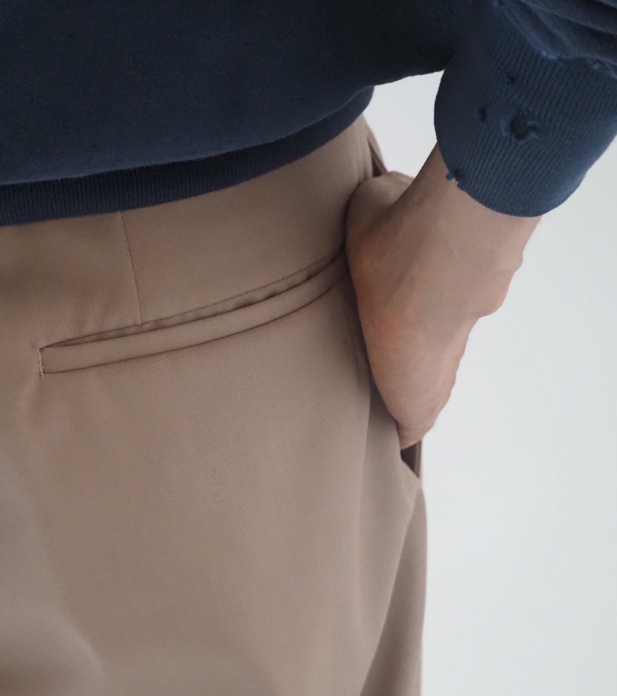 MAATEE&SONS Eternity Slacks Wool Polyester Gaba , L.Beige