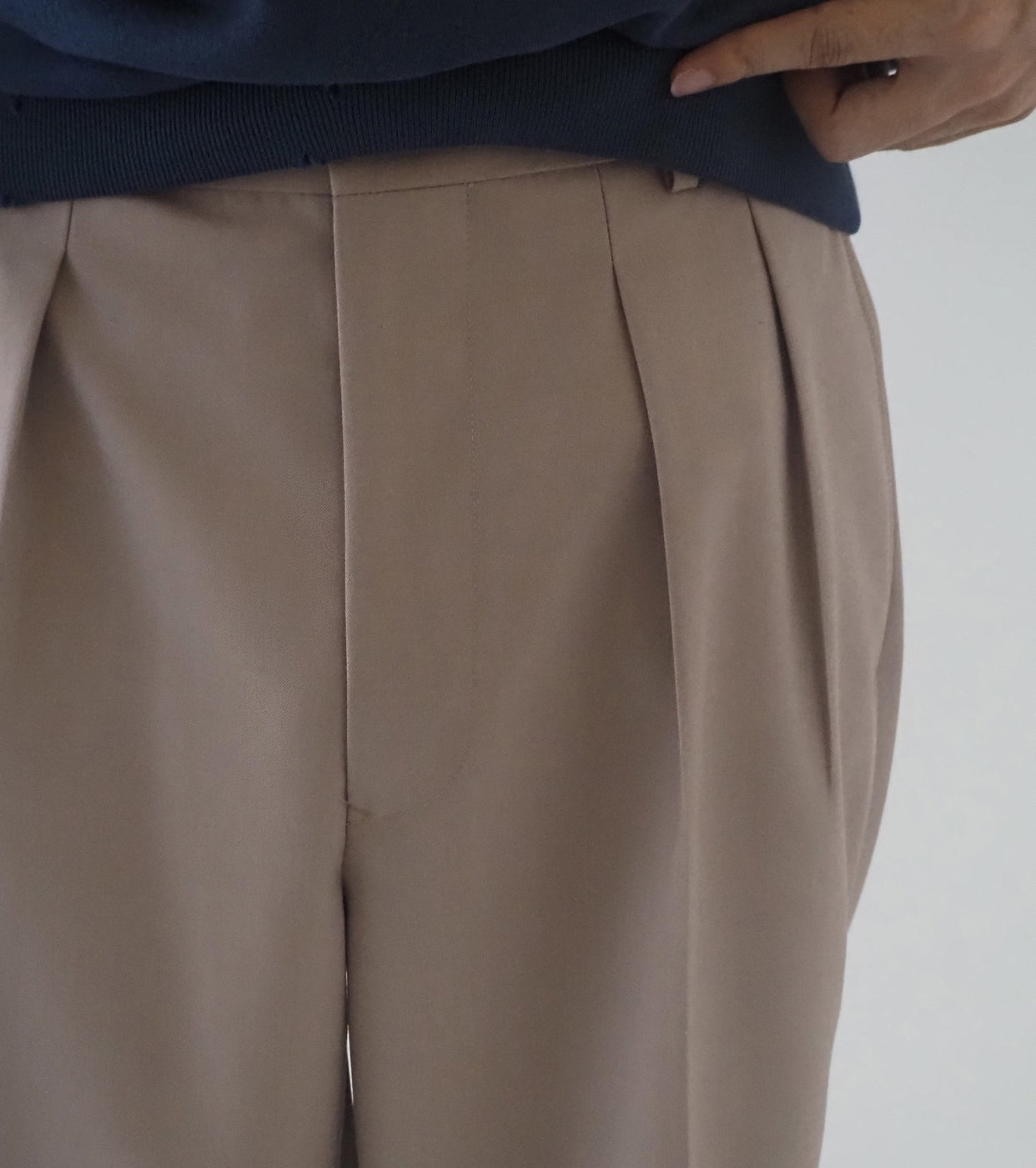 MAATEE&SONS Eternity Slacks Wool Polyester Gaba , L.Beige