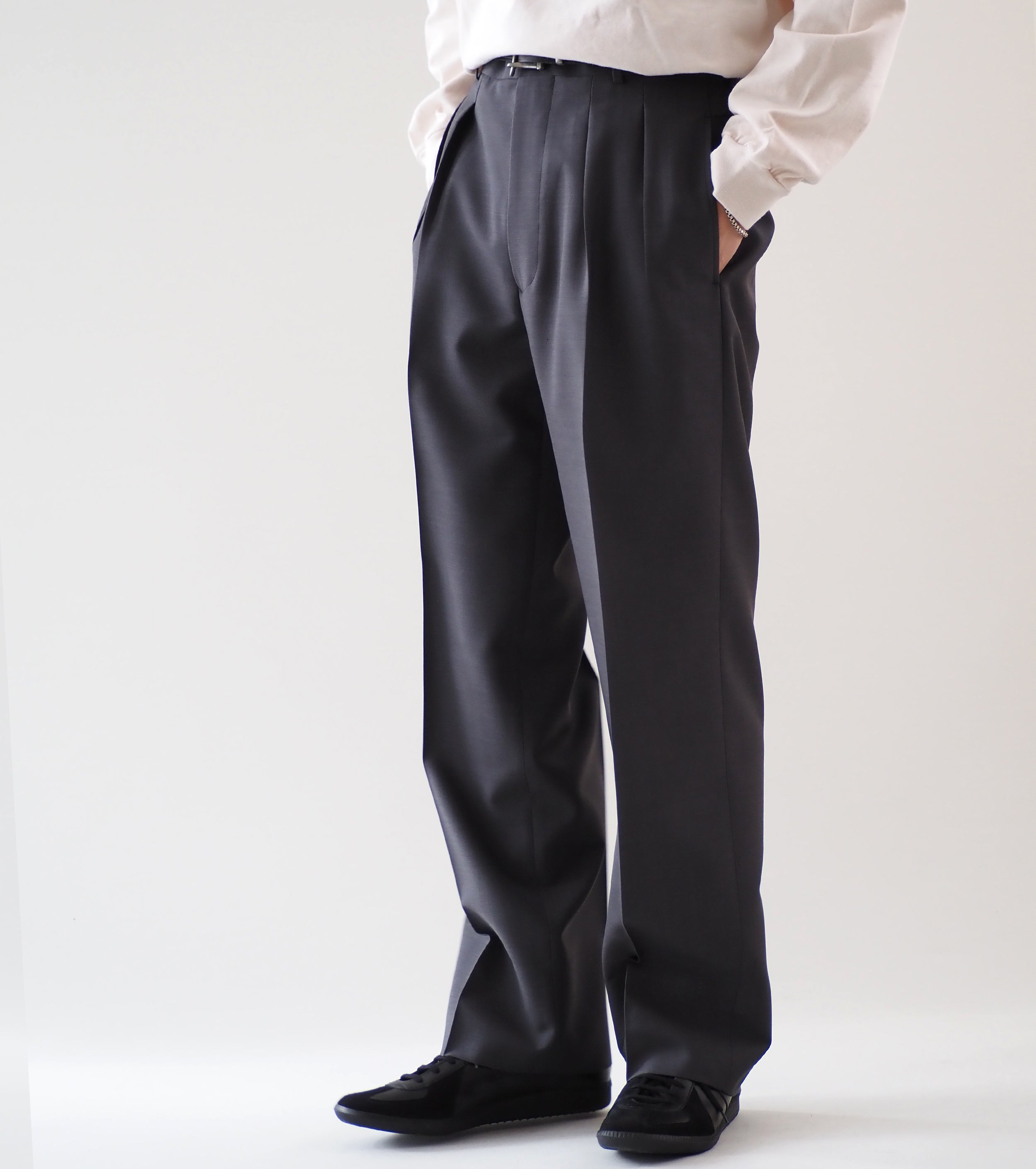 MAATEE&SONS  FOREVER SLACKS , Grey Chambray