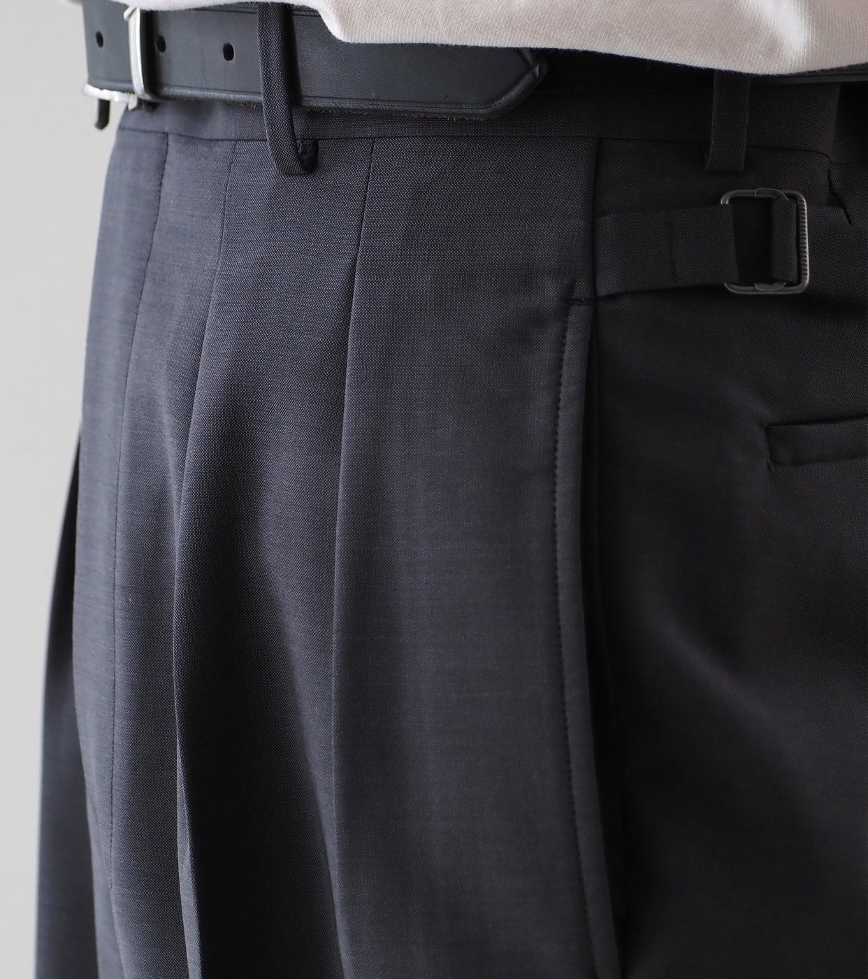 MAATEE&SONS FOREVER SLACKS , Grey Chambray