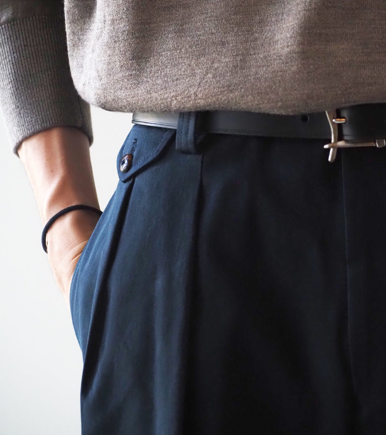 MAATEE&SONS AMERICAN TROUSER "LAURENCE" BAGGY CLOTH, Navy