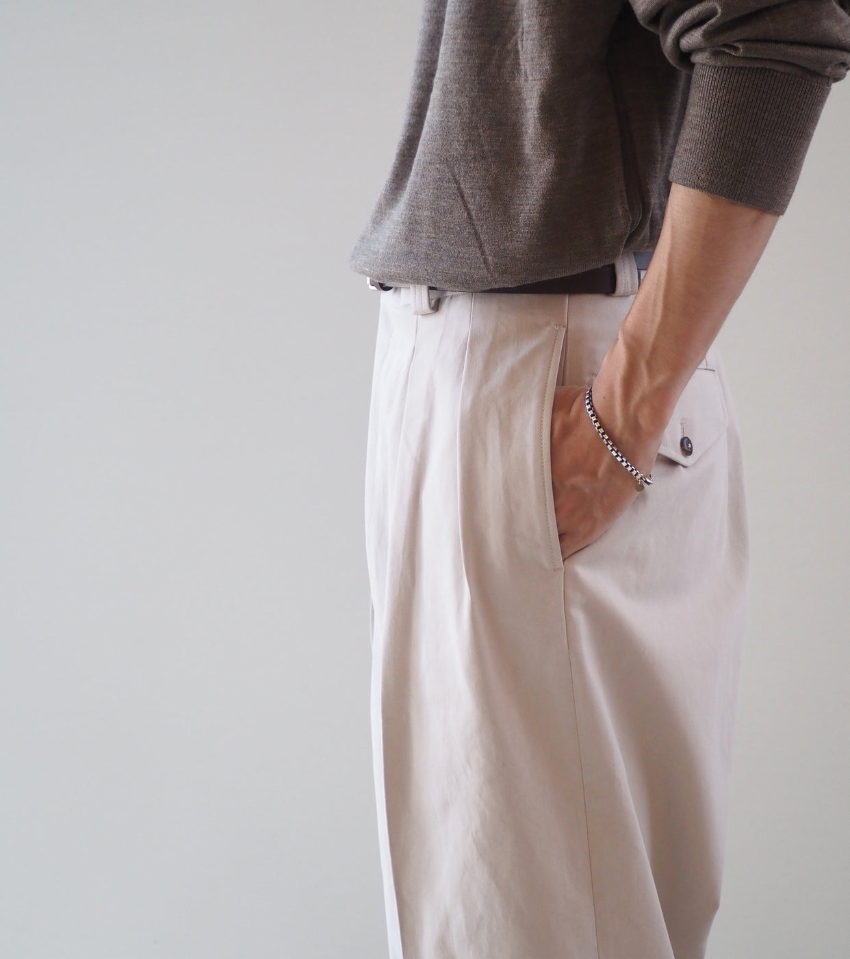 MAATEE&SONS AMERICAN TROUSER "LAURENCE" BAGGY CLOTH, Dasa Gray