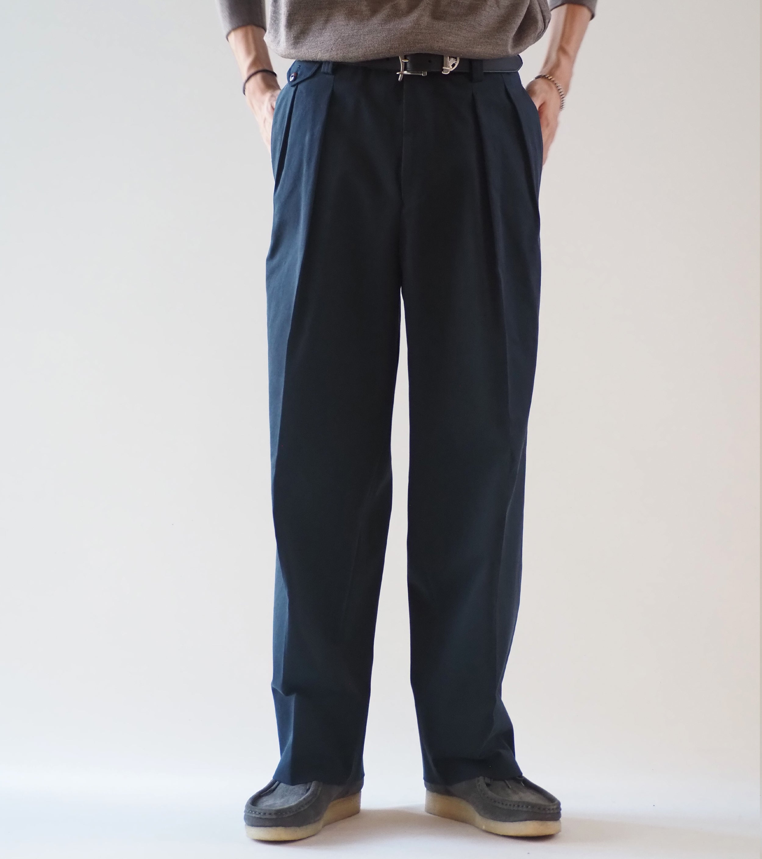 MAATEE&SONS AMERICAN TROUSER "LAURENCE" BAGGY CLOTH, Navy