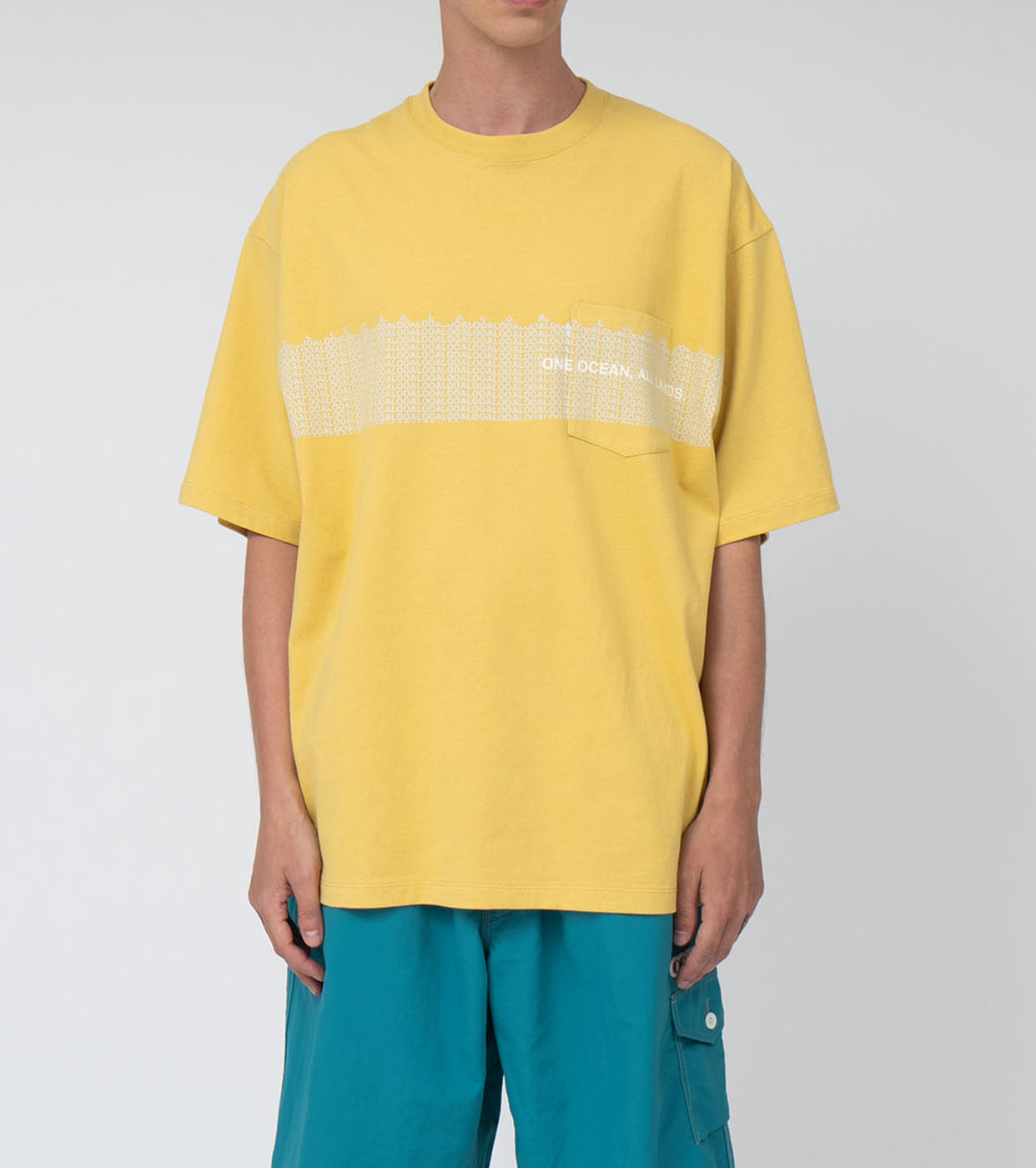 nanamica  OOAL Graphic Pocket Tee, Vintage Yellow