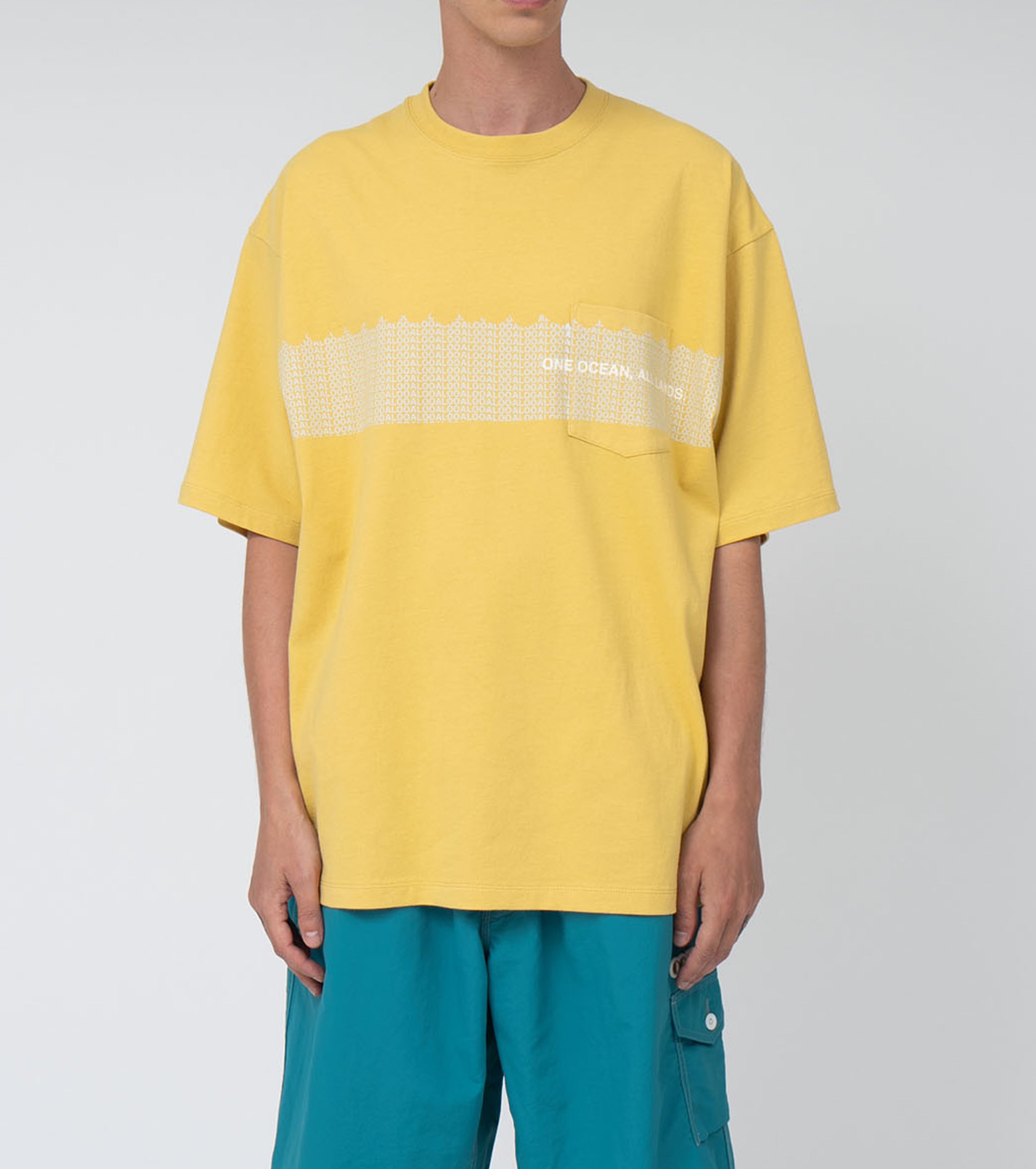 nanamica  OOAL Graphic Pocket Tee, Vintage Yellow