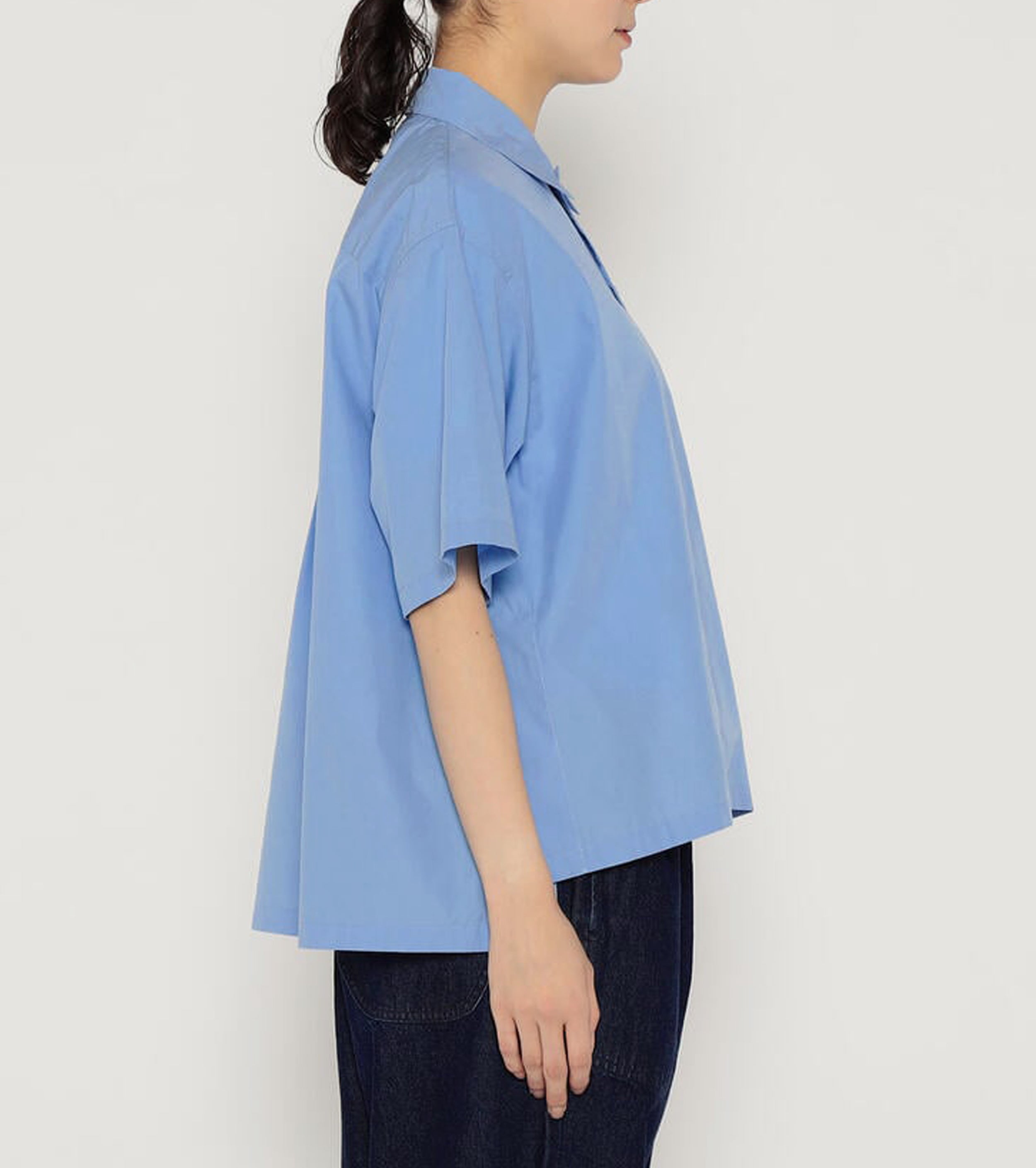 DANTON Cotton Short Sleeves Shirt, Sax