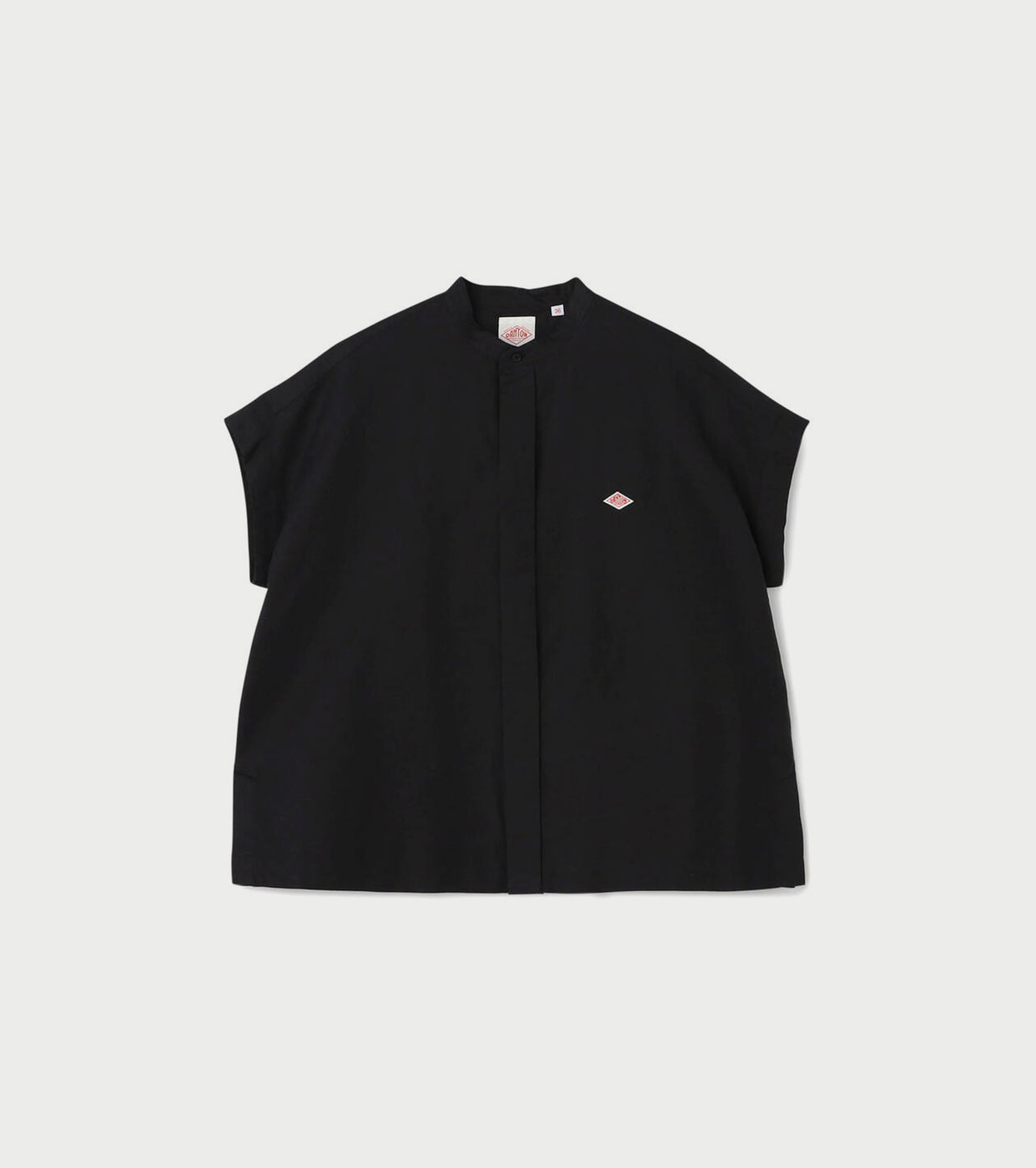 DANTON Cotton Linen Slub Sleeveless Shirt , Black