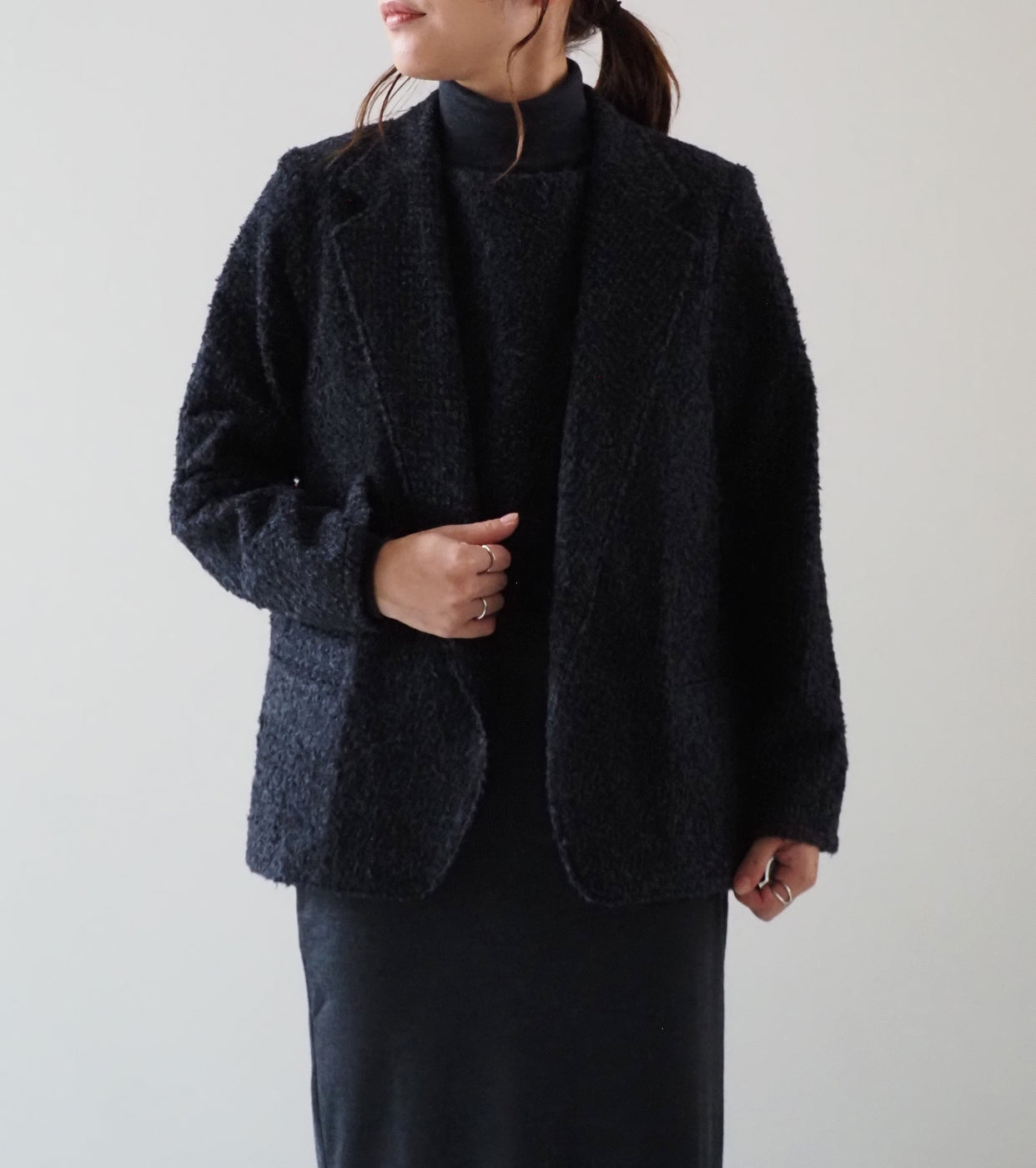 blurhms Brushed Wool Cardigan Jacket ,Heather Charcoal