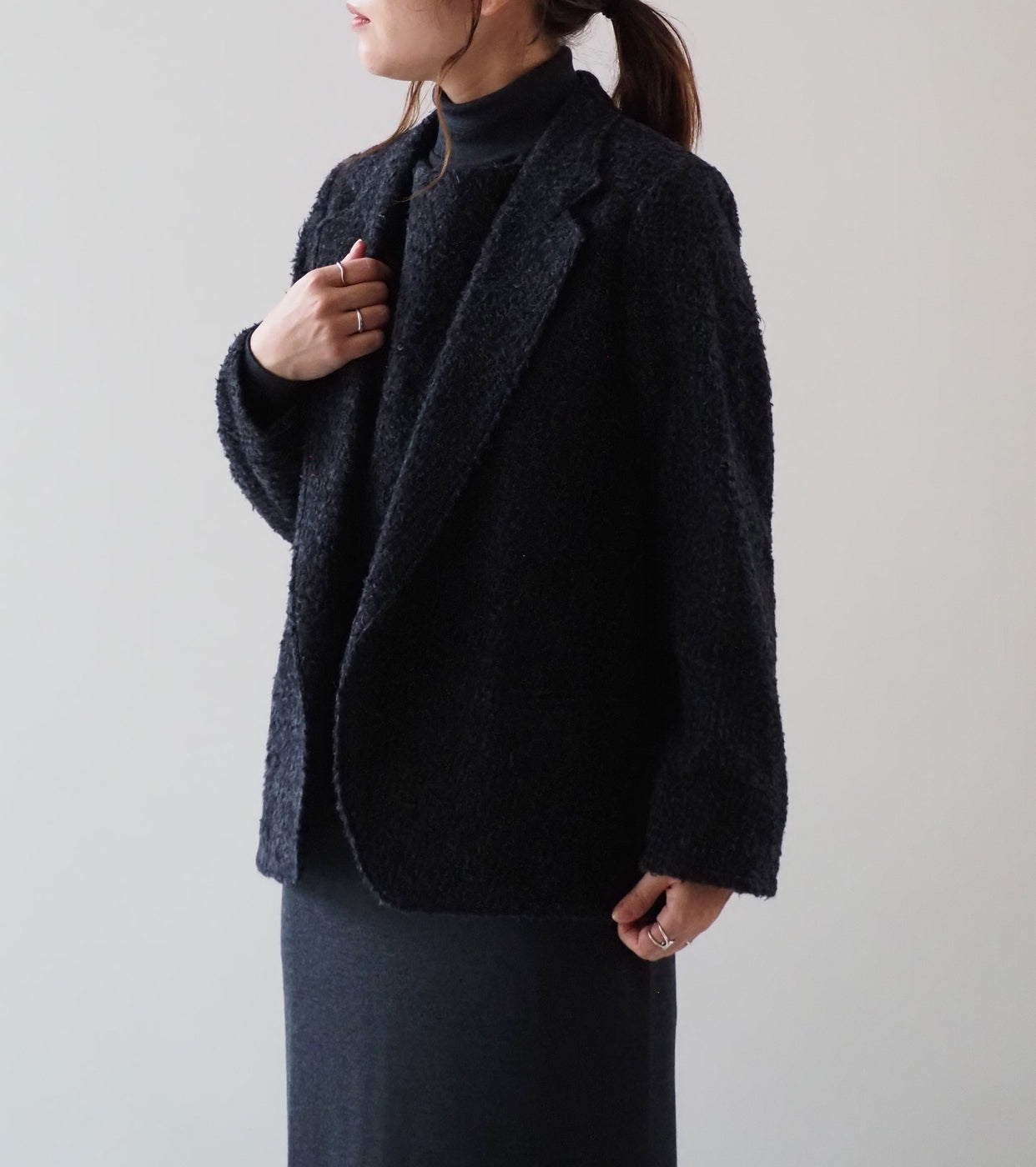 blurhms Brushed Wool Cardigan Jacket ,Heather Charcoal