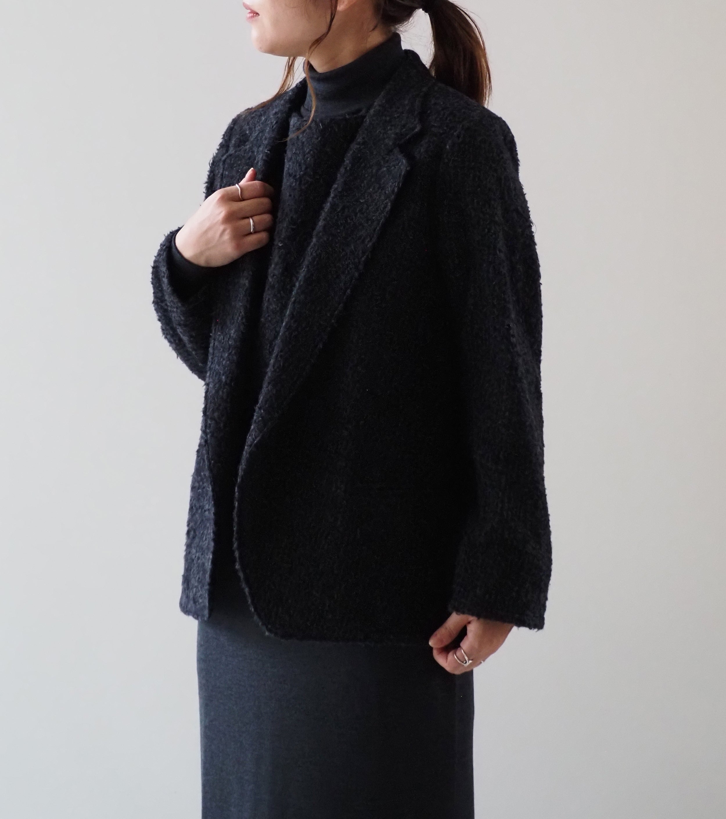 blurhms Brushed Wool Cardigan Jacket ,Heather Charcoal