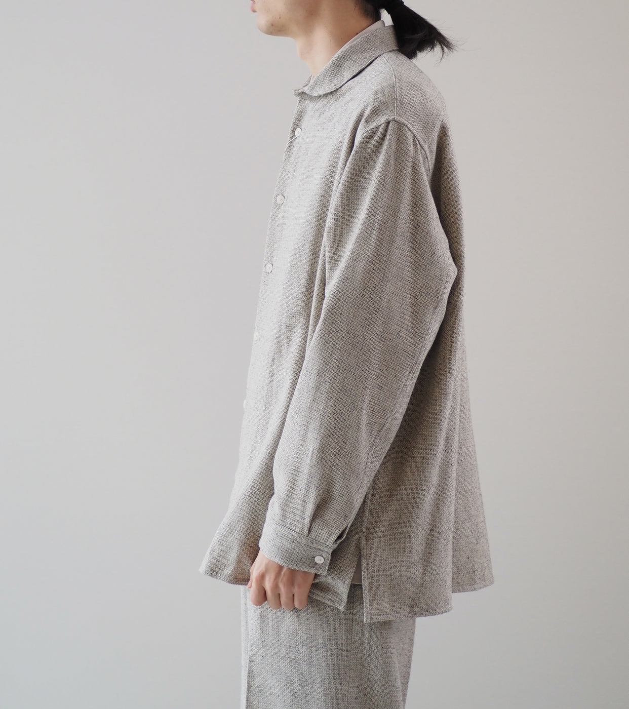 Nonnotte Oversized Round Collar Shirt, Geometric